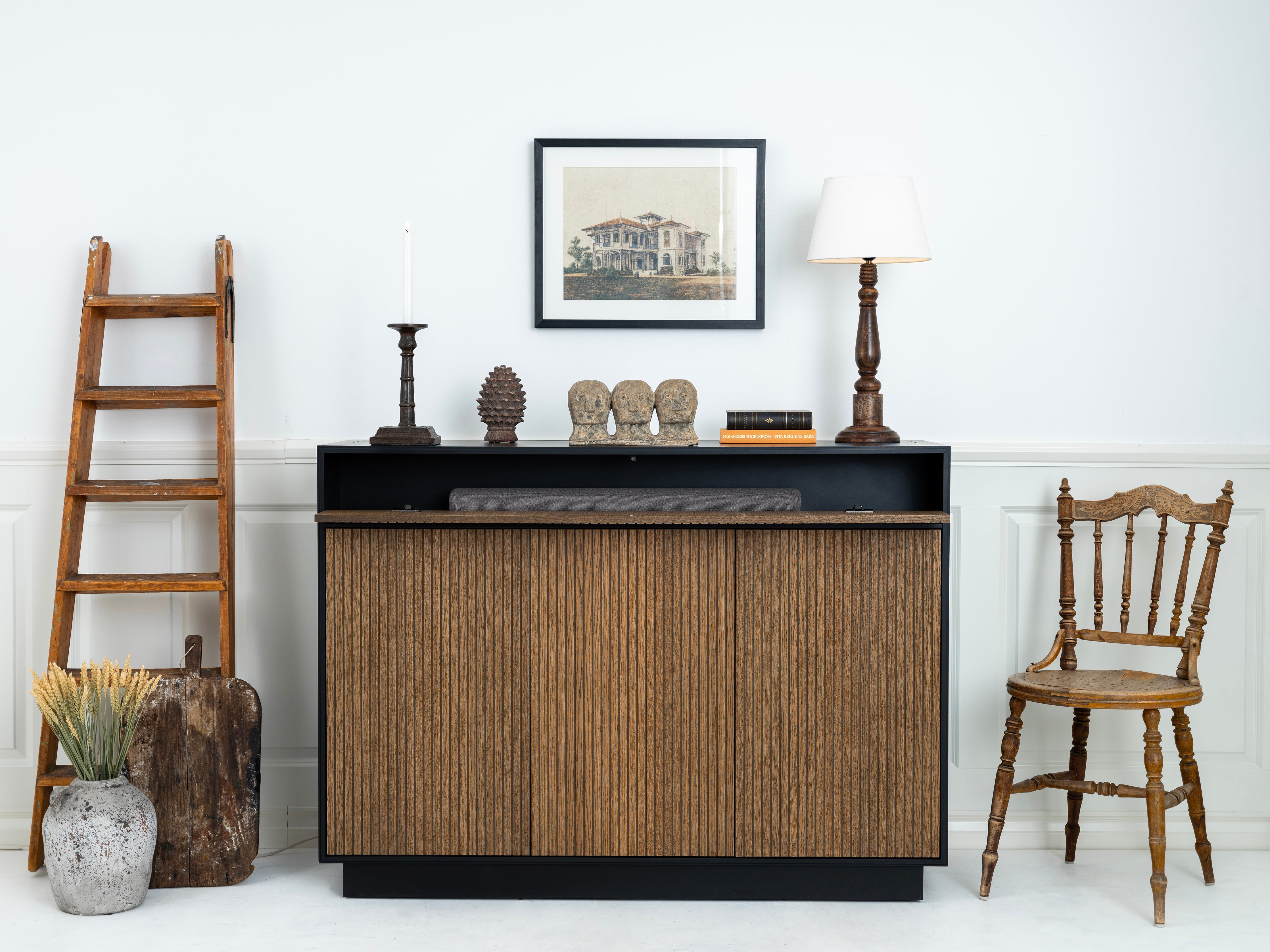 Line Burned Walnut Tv-lift