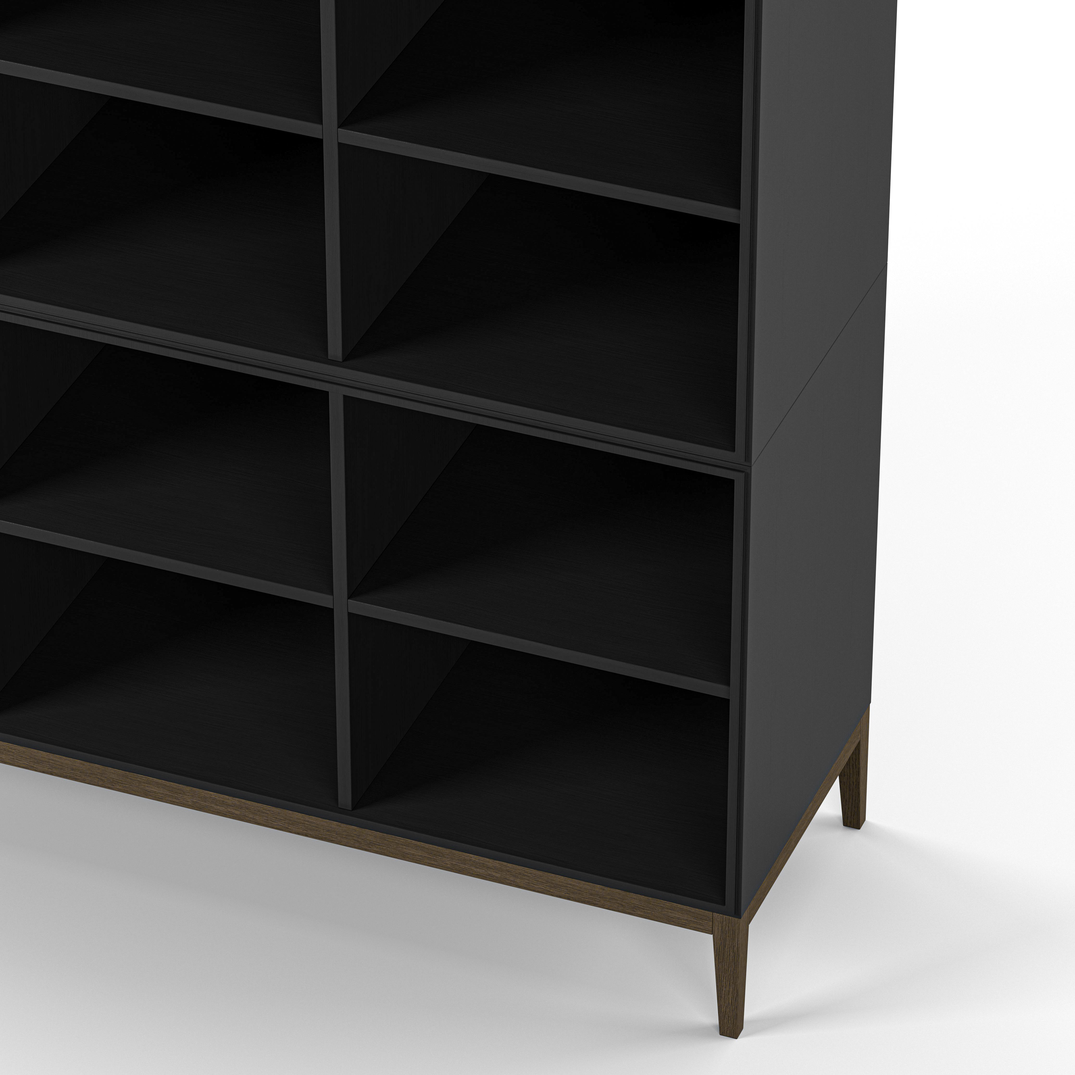 Englesson Bokhyllor Edge 2.0 Bokhylla 3 Hyllor, 3-Sektion #Variant_Black Brushed & Burned Walnut