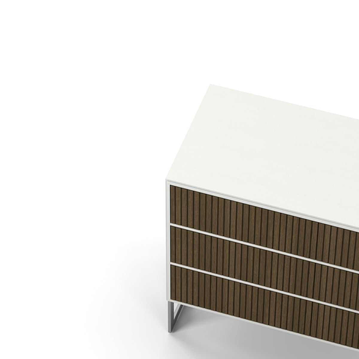 Englesson Byrå White Line Burned Walnut Byrå 3 Lådor 6844BW-DB #Variant_White & Burned Walnut
