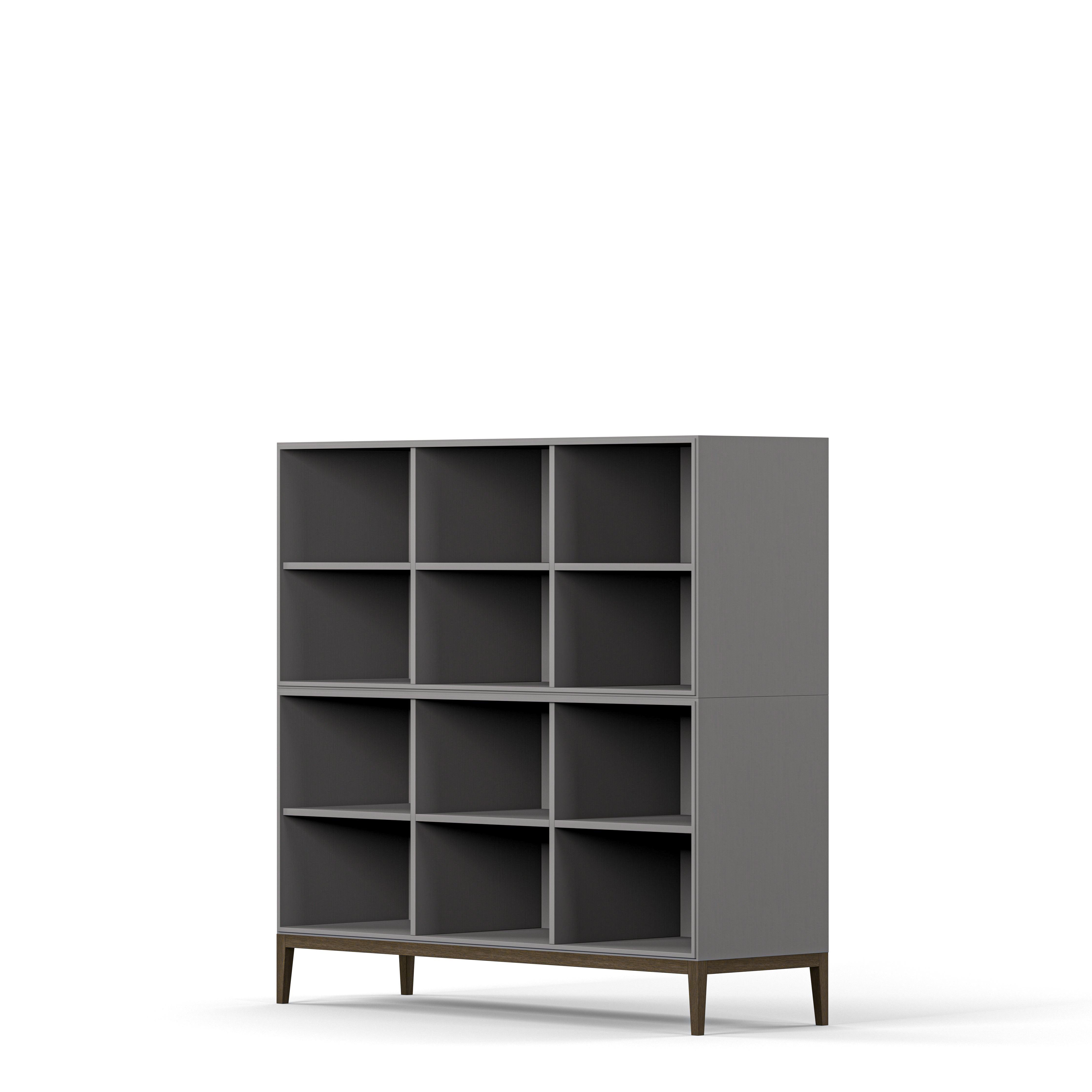 Englesson Bokhyllor Edge 2.0 Bokhylla 3 Hyllor, 2-Sektion #Variant_Grey Brushed & Burned Walnut