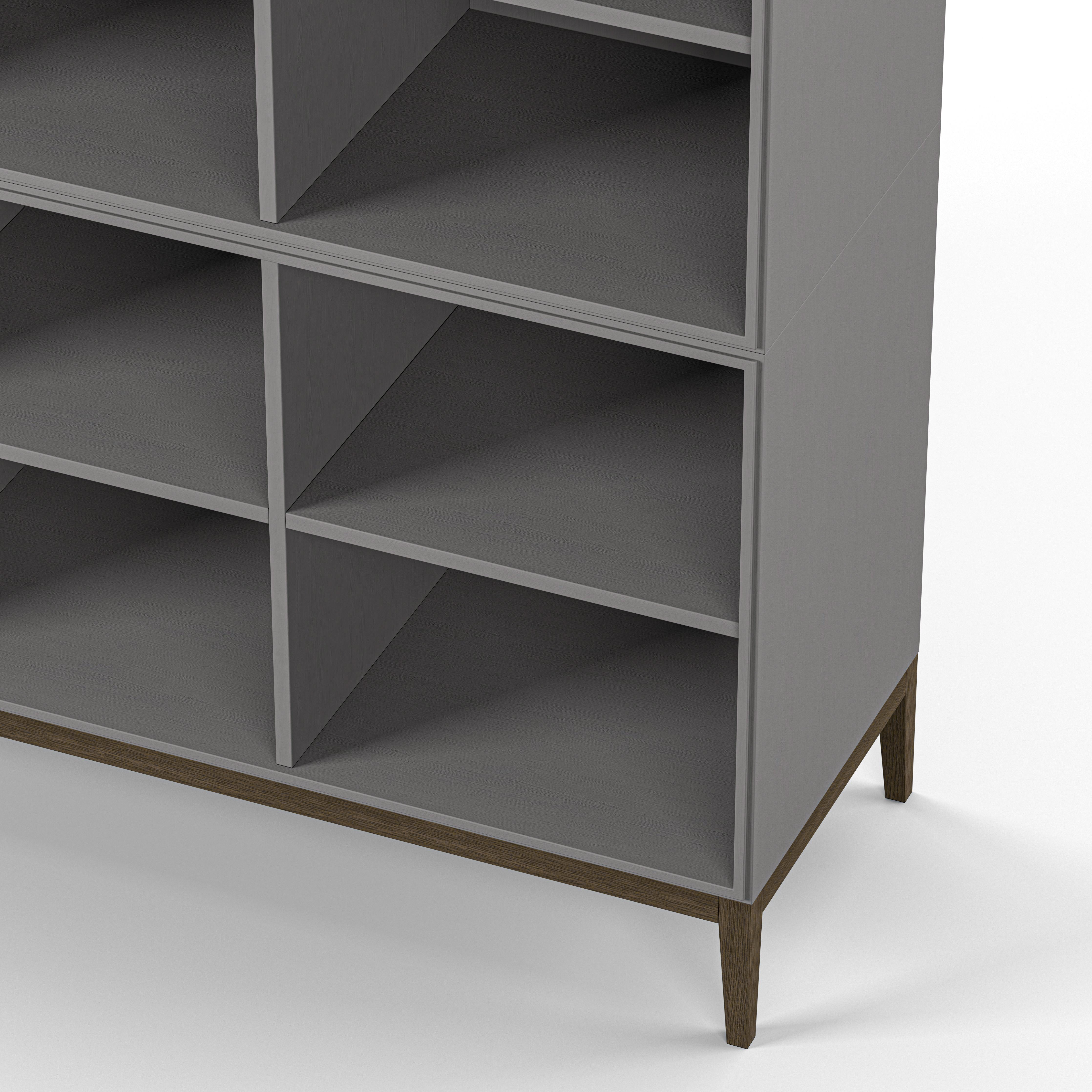 Englesson Bokhyllor Edge 2.0 Bokhylla 3 Hyllor, 2-Sektion #Variant_Grey Brushed & Burned Walnut