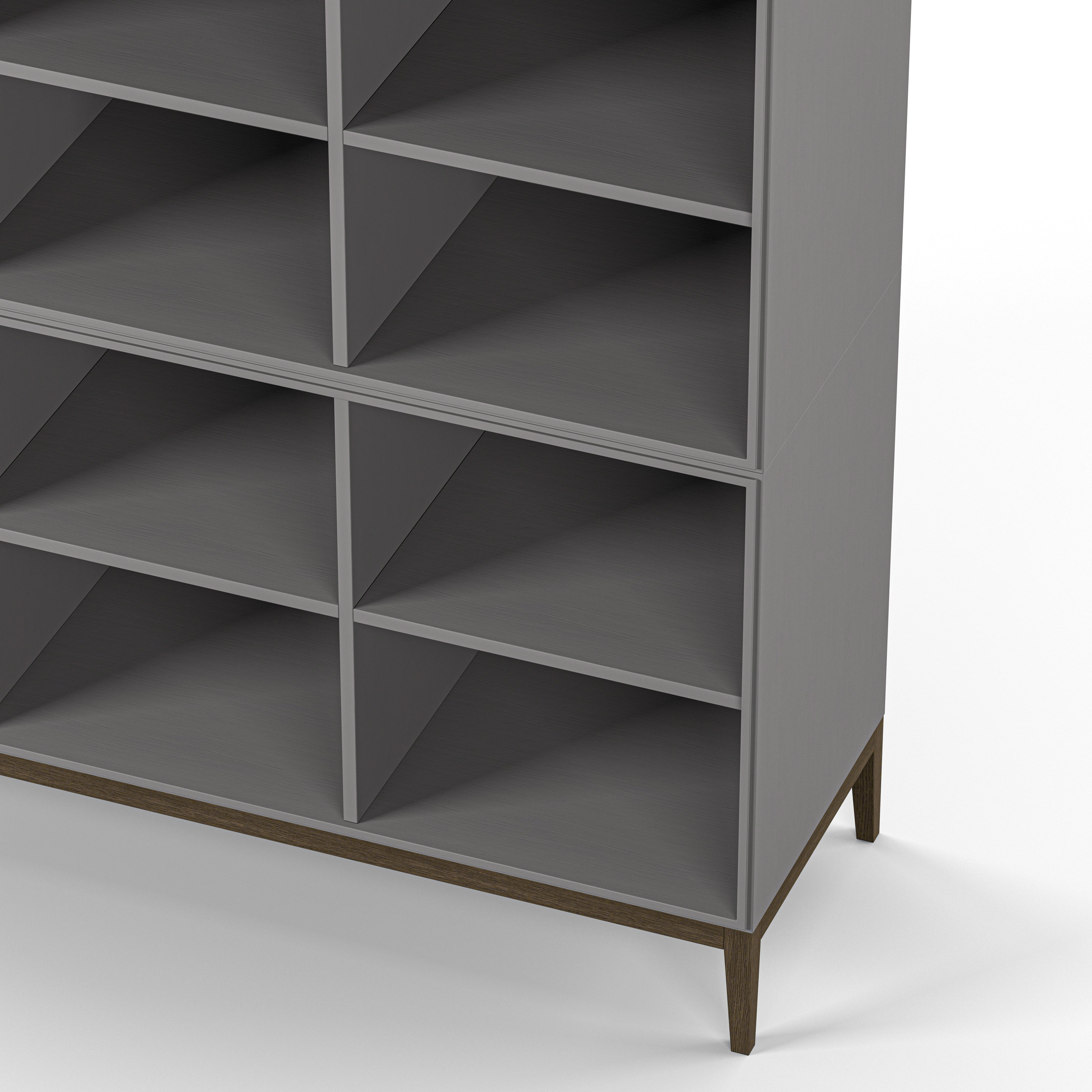 Englesson Bokhyllor Edge 2.0 Bokhylla 3 Hyllor, 3-Sektion #Variant_Grey Brushed & Burned Walnut