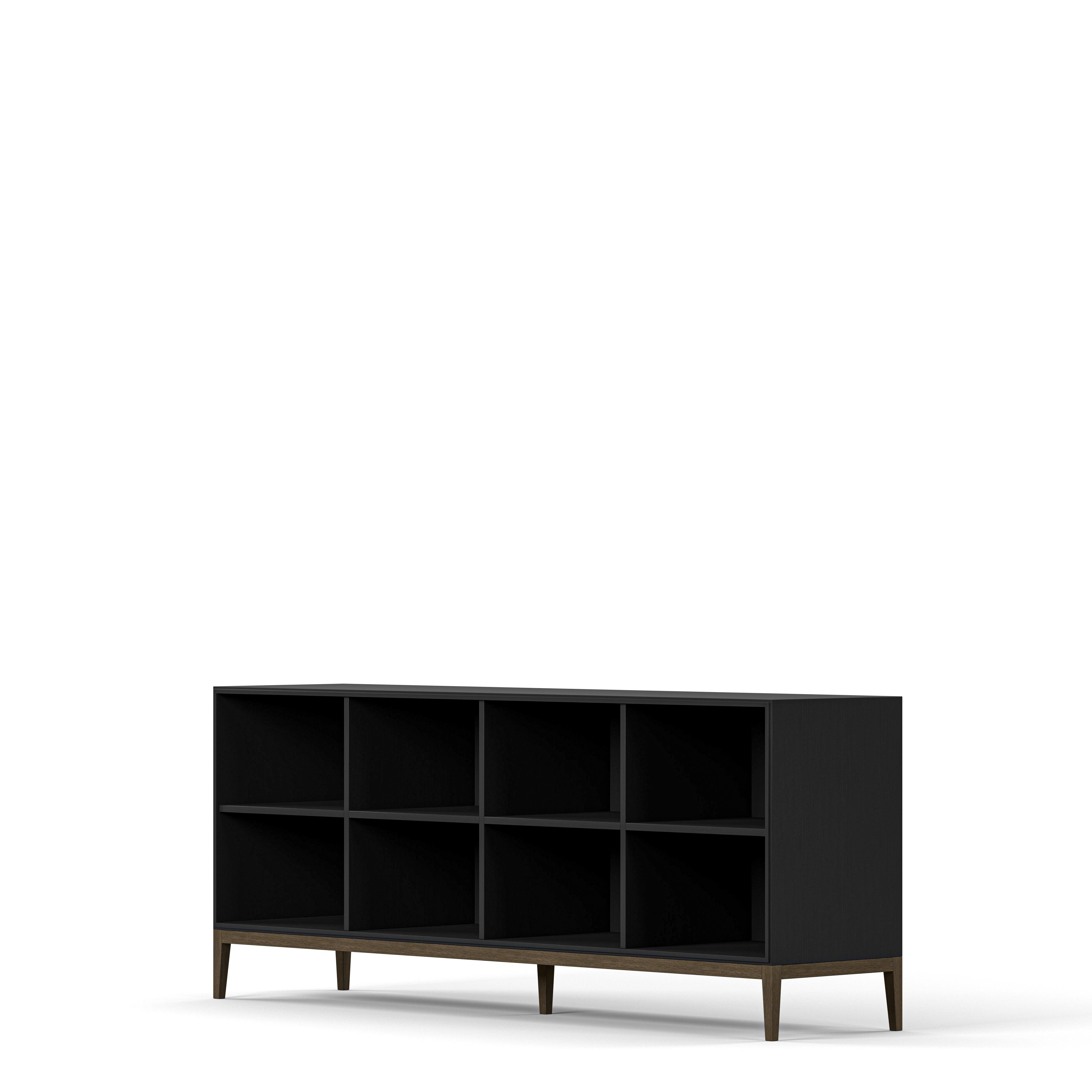 Englesson Bokhyllor Edge 2.0 Bokhylla 4 Hyllor, 1-Sektion #Variant_Black Brushed & Burned Walnut