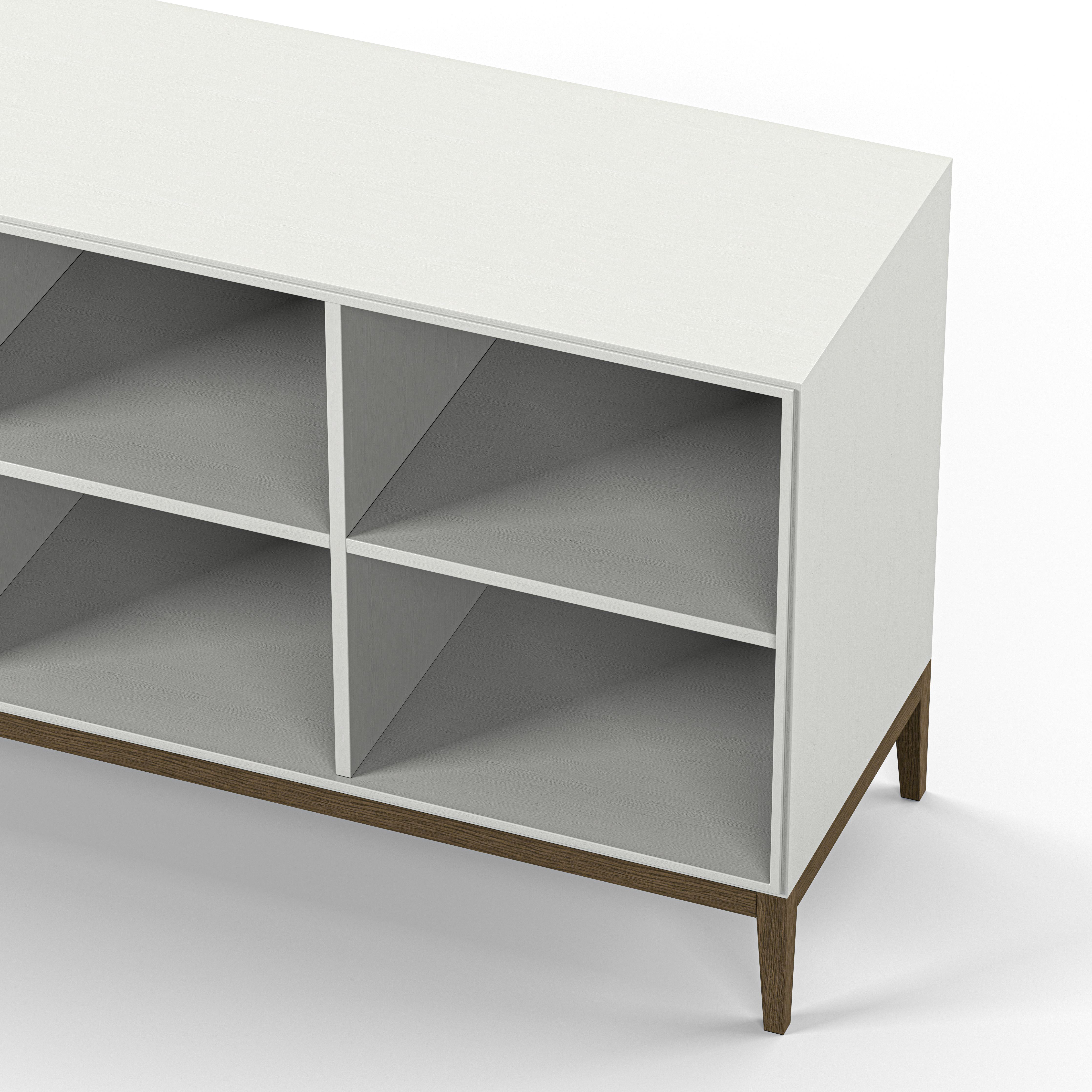 Englesson Bokhyllor Edge 2.0 Bokhylla 4 Hyllor, 1-Sektion #Variant_White & Burned Walnut