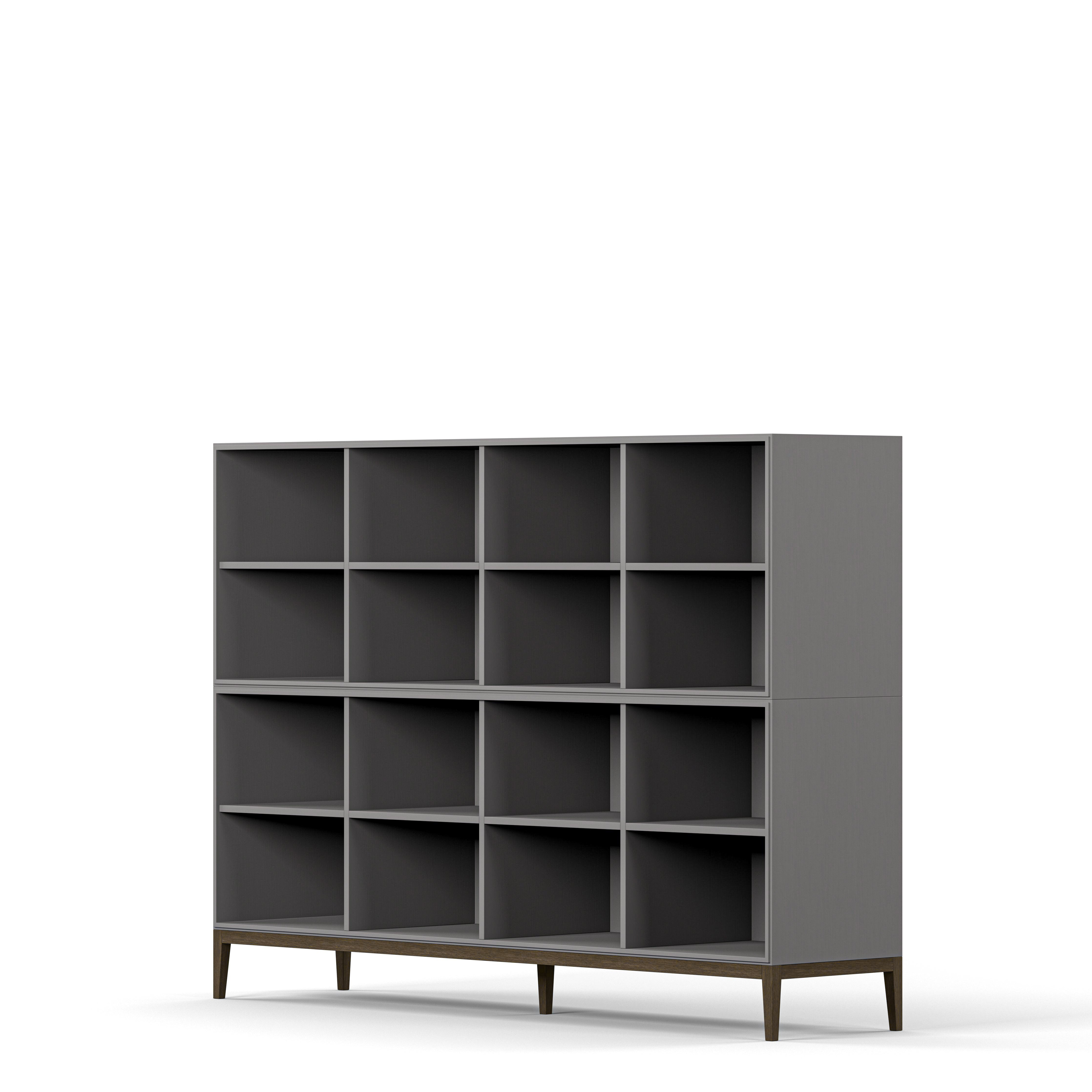 Englesson Bokhyllor Edge 2.0 Bokhylla 4 Hyllor, 2-Sektion #Variant_Grey Brushed & Burned Walnut