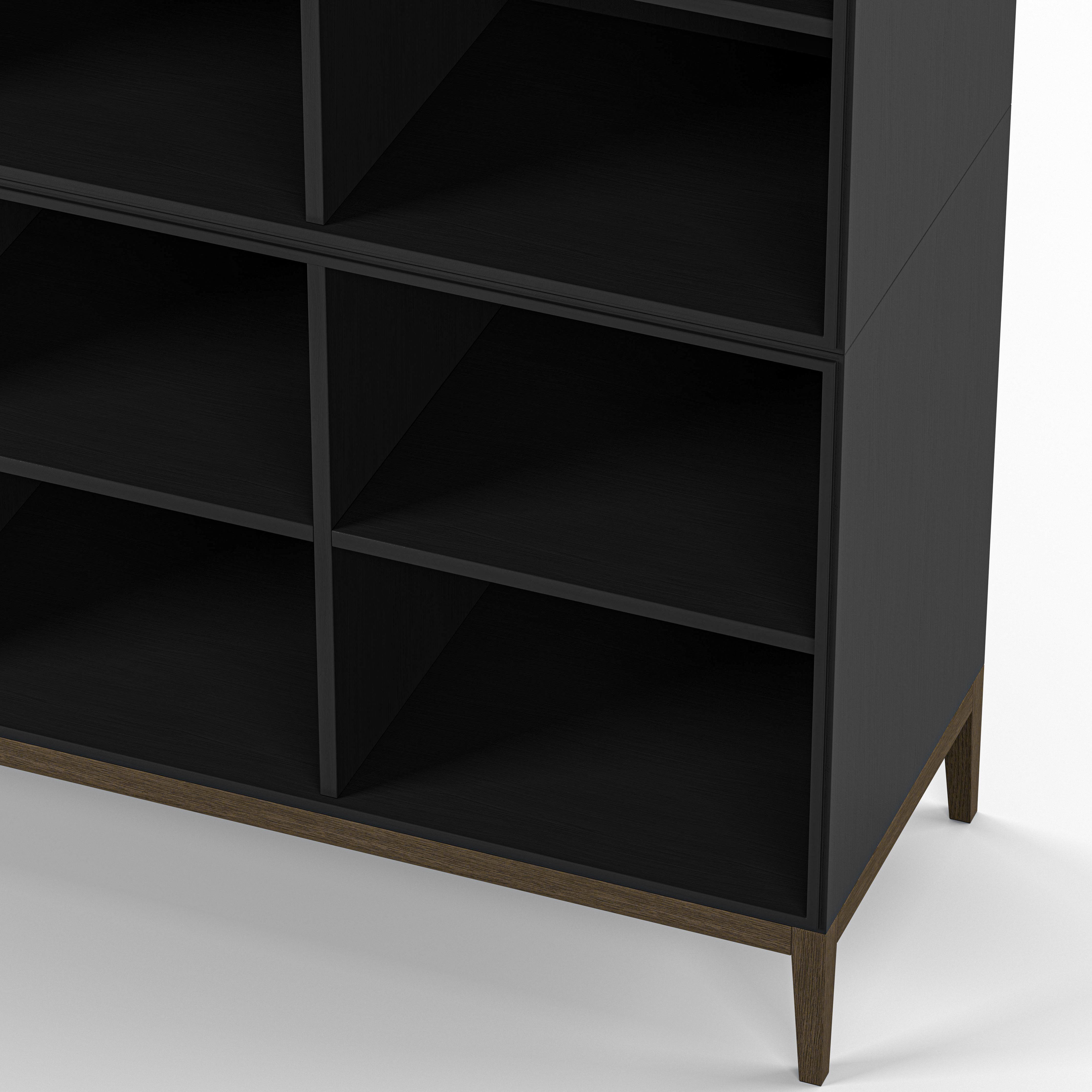 Englesson Bokhyllor Edge 2.0 Bokhylla 4 Hyllor, 2-Sektion #Variant_Black Brushed & Burned Walnut