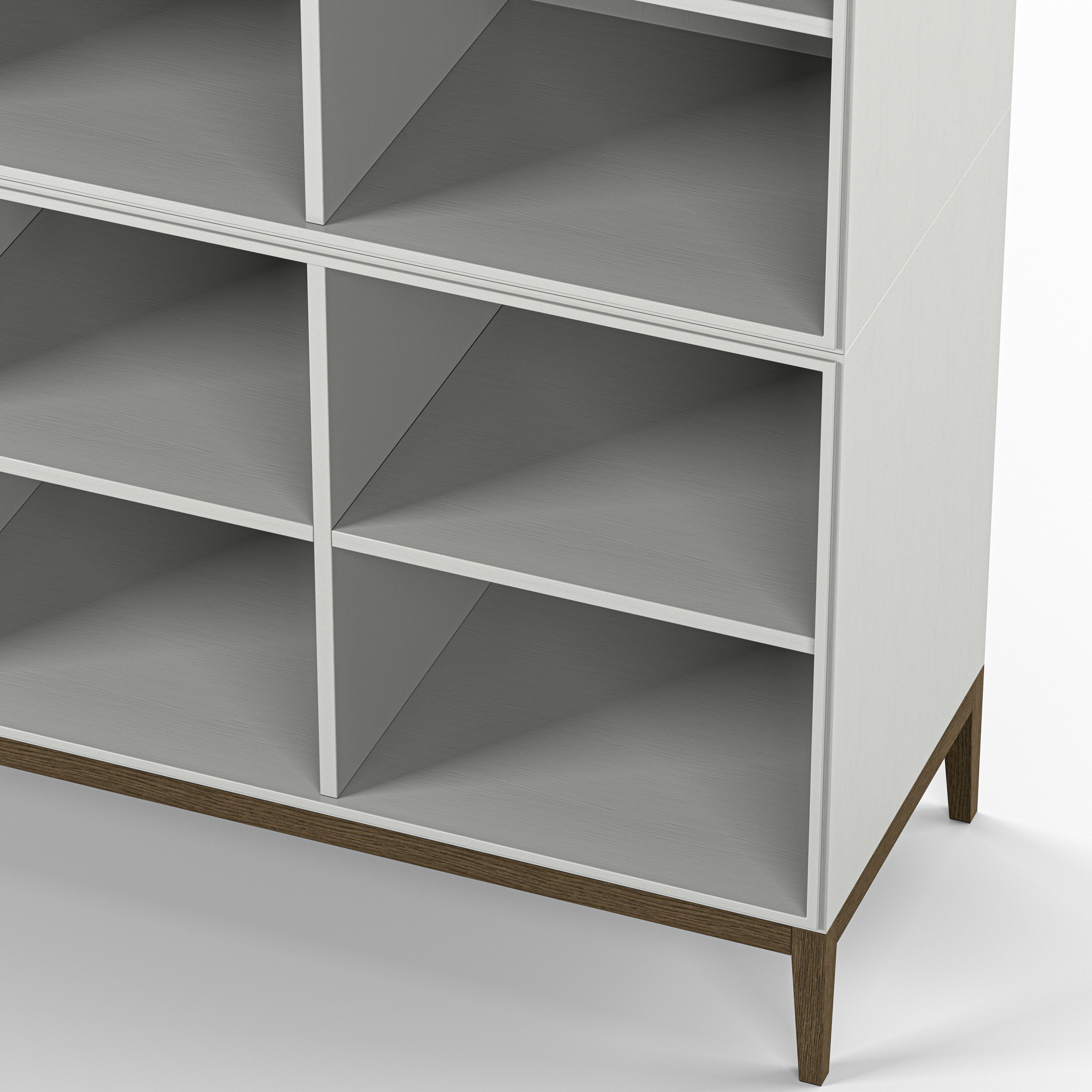 Englesson Bokhyllor Edge 2.0 Bokhylla 4 Hyllor, 2-Sektion #Variant_White & Burned Walnut