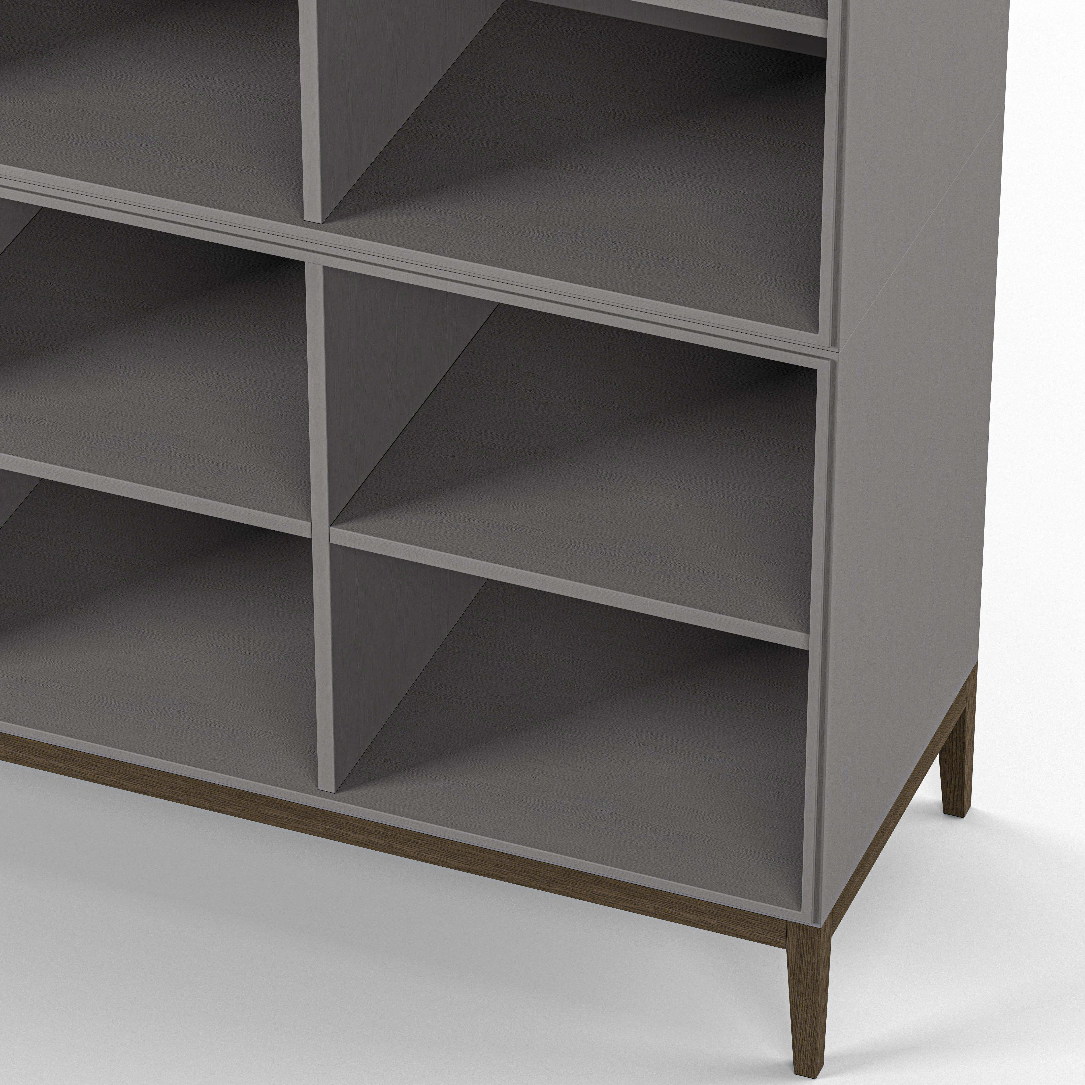 Englesson Bokhyllor Edge 2.0 Bokhylla 4 Hyllor, 2-Sektion #Variant_Grey Brushed & Burned Walnut