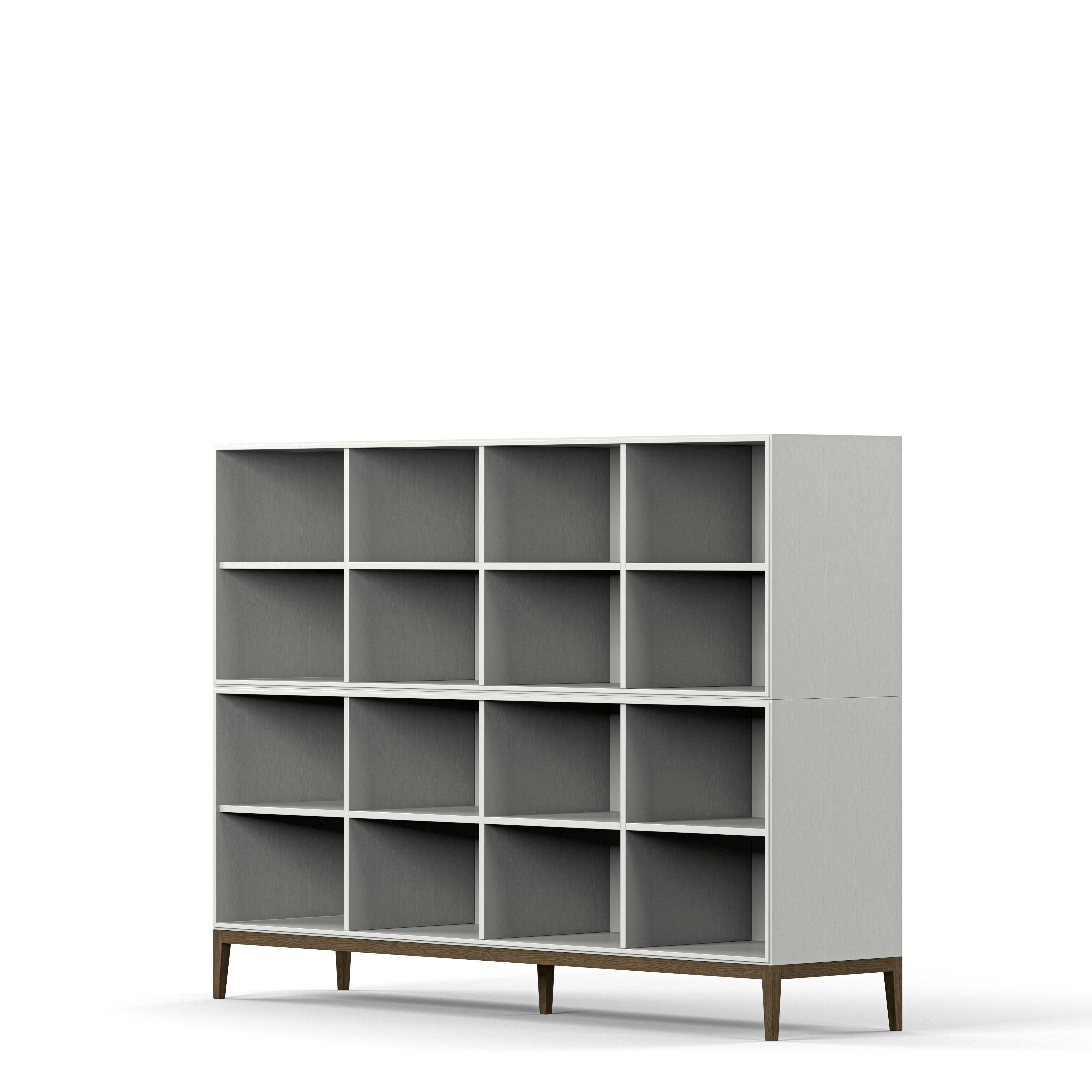 Englesson Bokhyllor Edge 2.0 Bokhylla 4 Hyllor, 2-Sektion #Variant_White & Burned Walnut