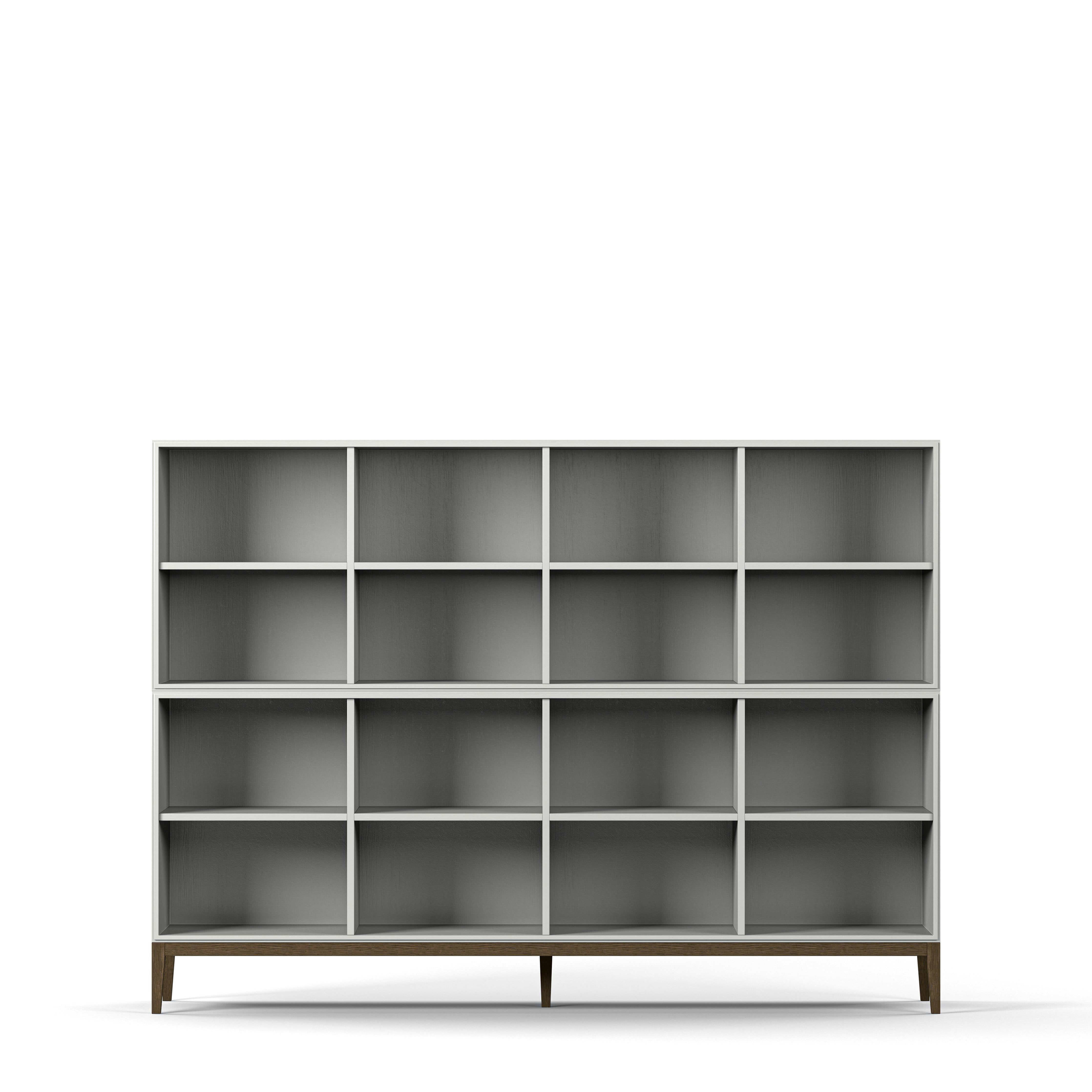 Englesson Bokhyllor White & Burned Walnut Edge 2.0 Bokhylla 4 Hyllor, 2-Sektion 7214DB-BW #Variant_White & Burned Walnut