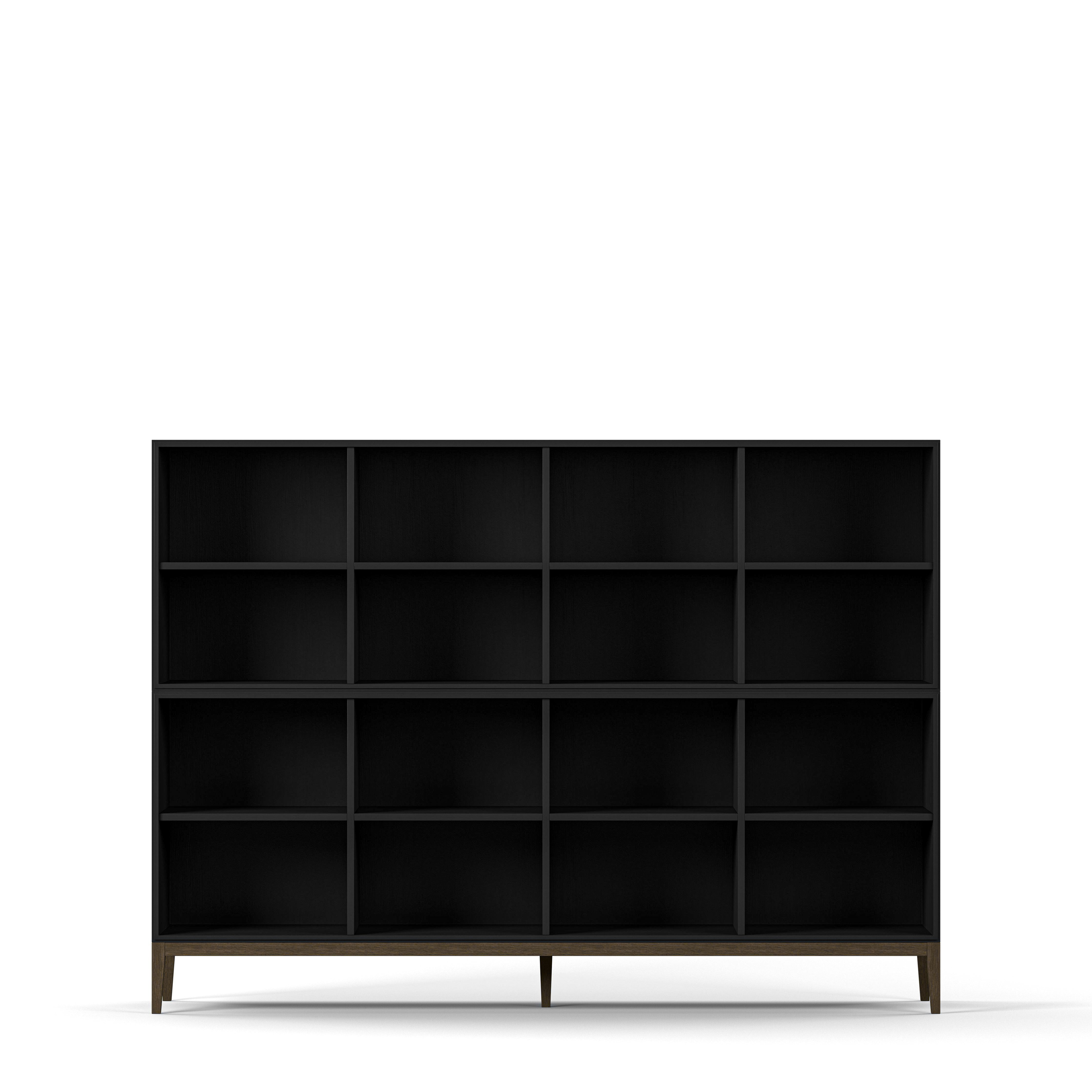 Englesson Bokhyllor Black Brushed & Burned Walnut Edge 2.0 Bokhylla 4 Hyllor, 2-Sektion 7214ESB-BW #Variant_Black Brushed & Burned Walnut