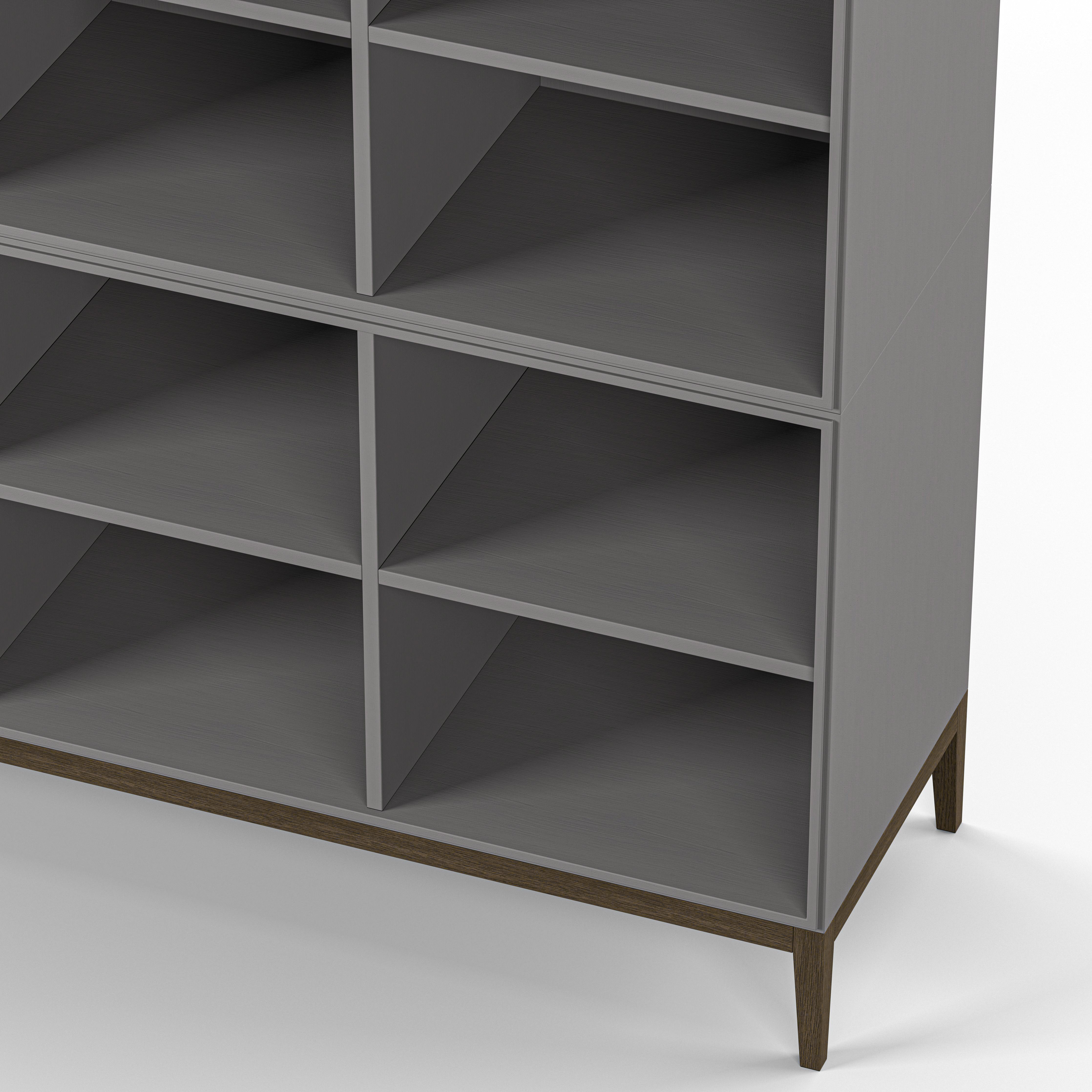 Englesson Bokhyllor Edge 2.0 Bokhylla 4 Hyllor, 3-Sektion #Variant_Grey Brushed & Burned Walnut