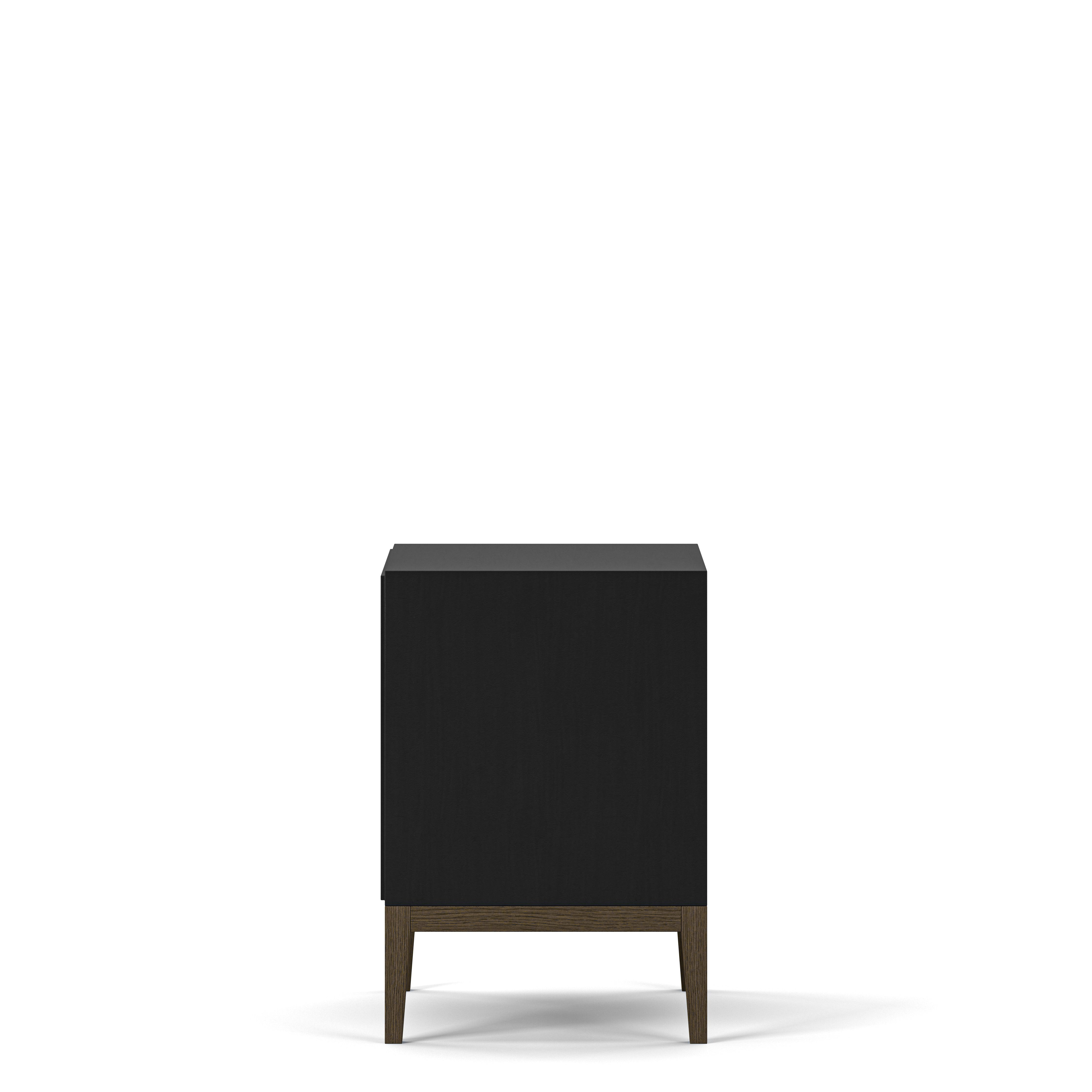 Englesson Bord Edge 2.0 Sängbord Med Hylla #Variant_Black Brushed & Burned Walnut