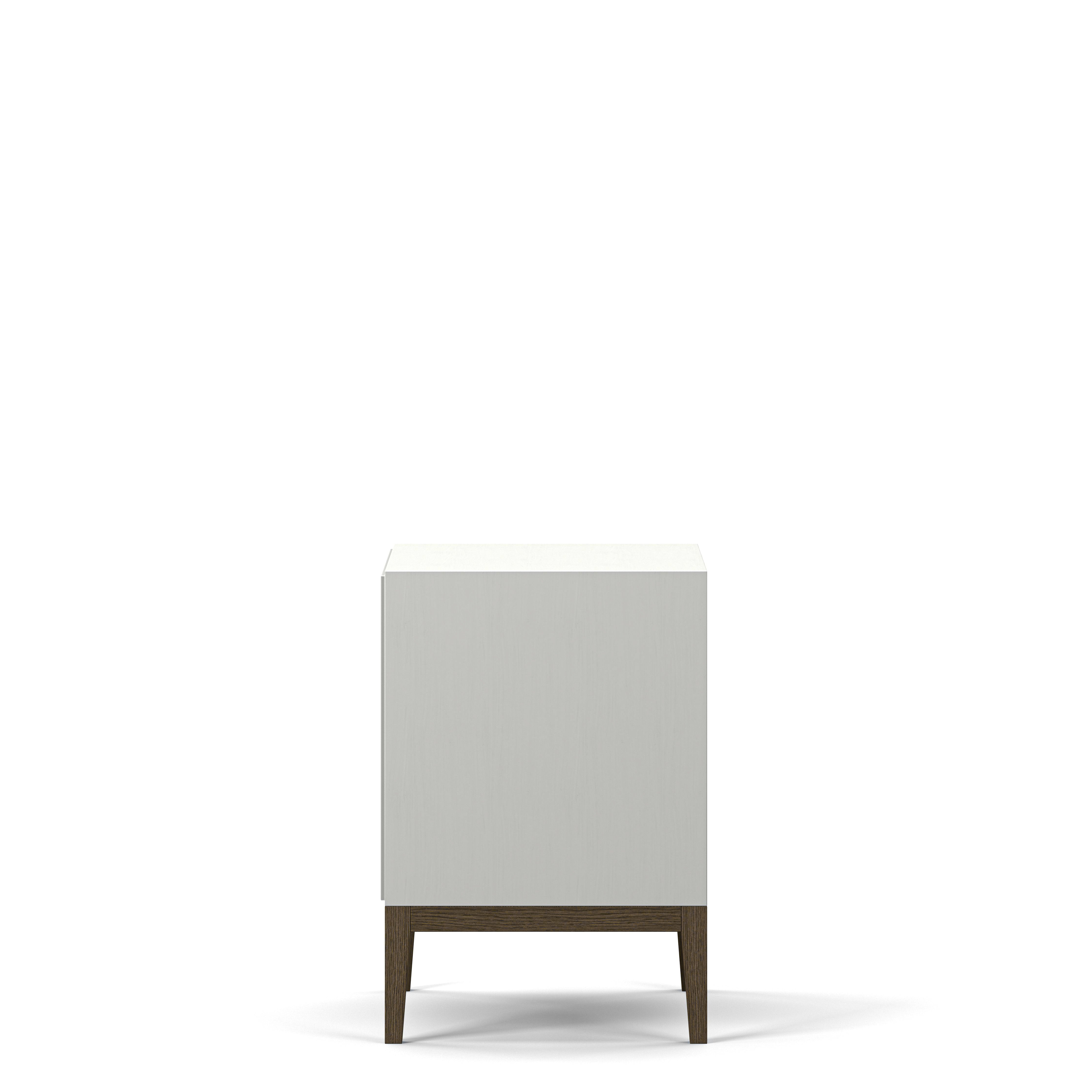 Englesson Bord Edge 2.0 Sängbord Med Hylla #Variant_White & Burned Walnut