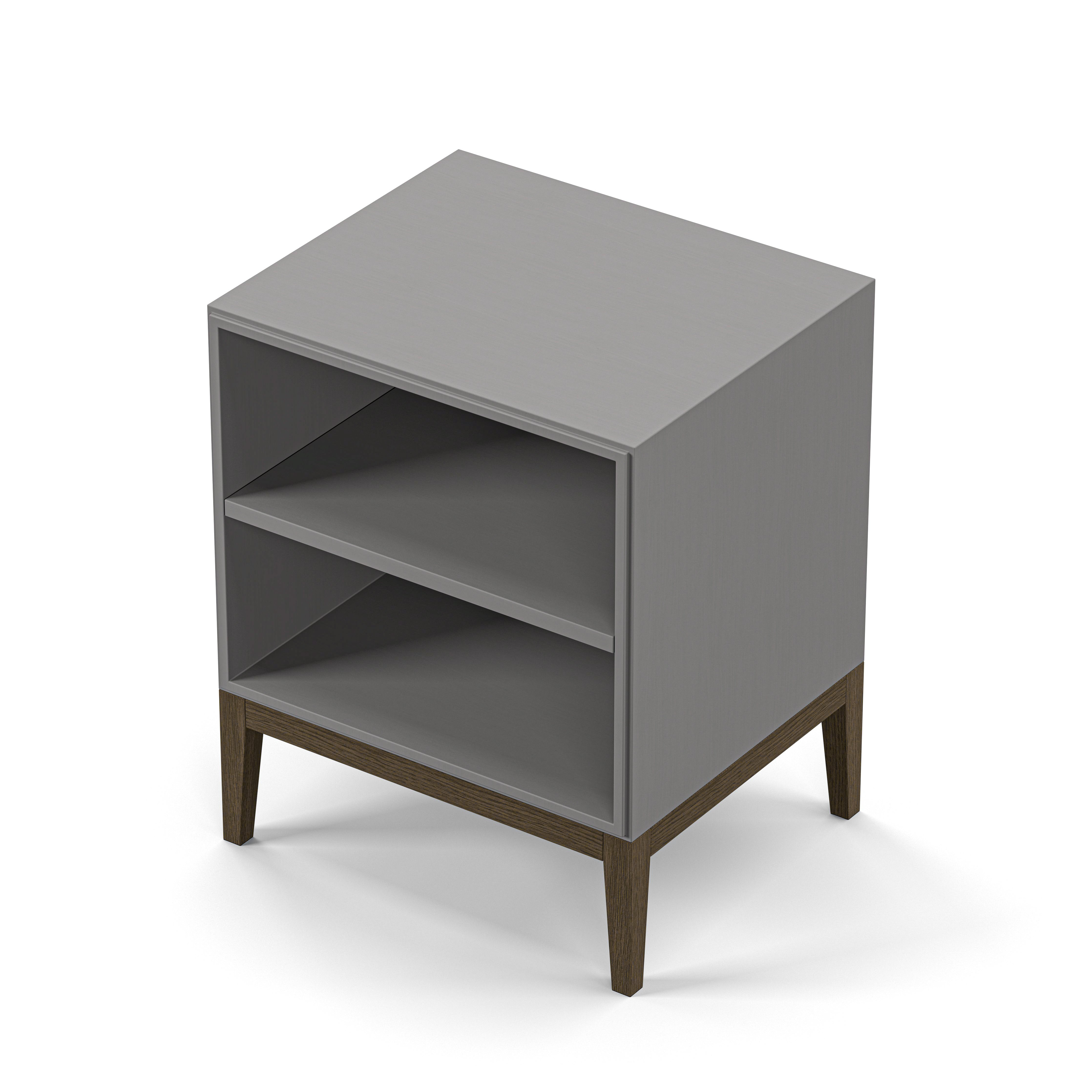 Englesson Bord Edge 2.0 Sängbord Med Hylla #Variant_Grey Brushed & Burned Walnut