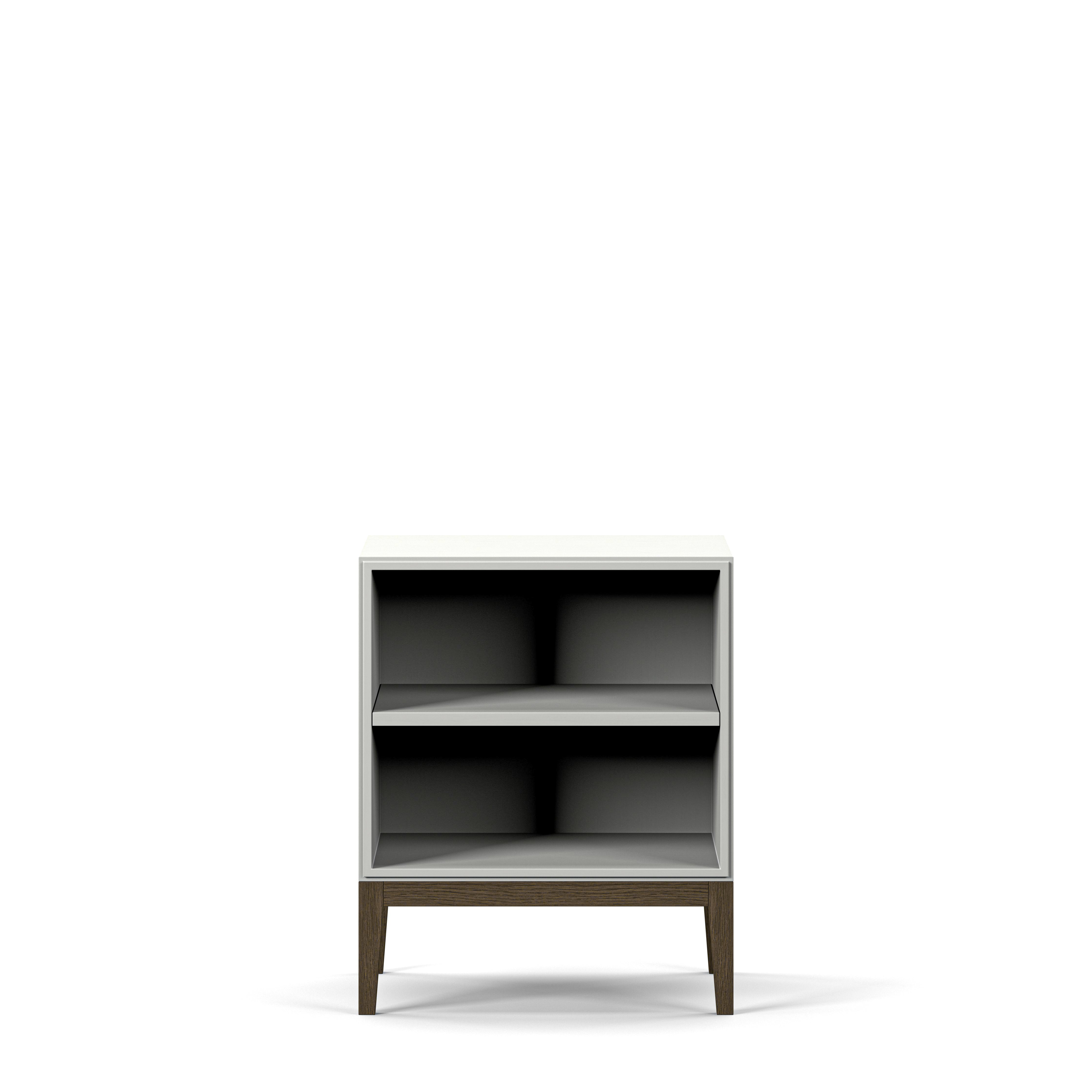 Englesson Bord White & Burned Walnut Edge 2.0 Sängbord Med Hylla 7827DB-BW #Variant_White & Burned Walnut