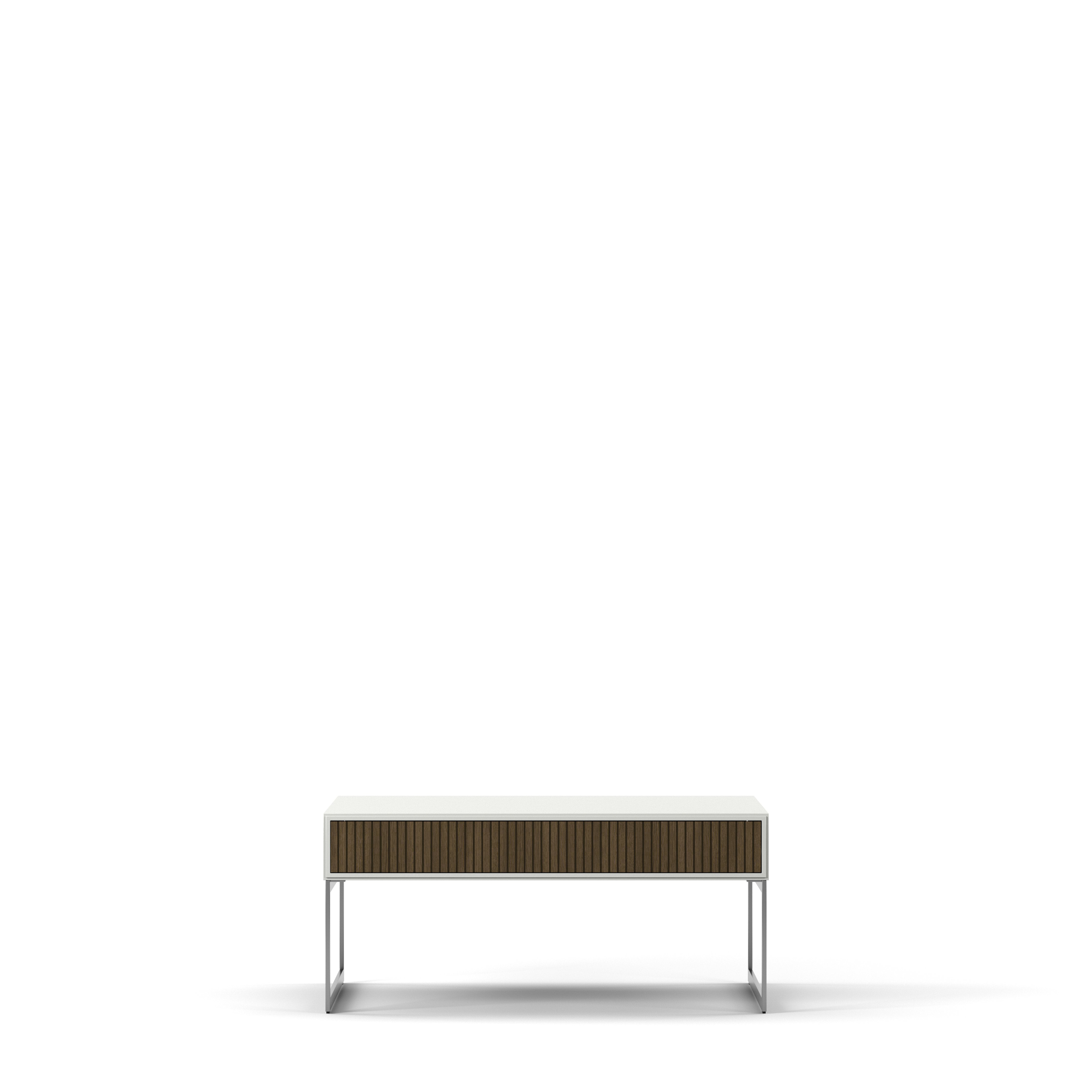 Englesson Bord White & Burned Walnut Line Burned Walnut Soffbord Kvadratiskt 6771BW-DB #Variant_White & Burned Walnut