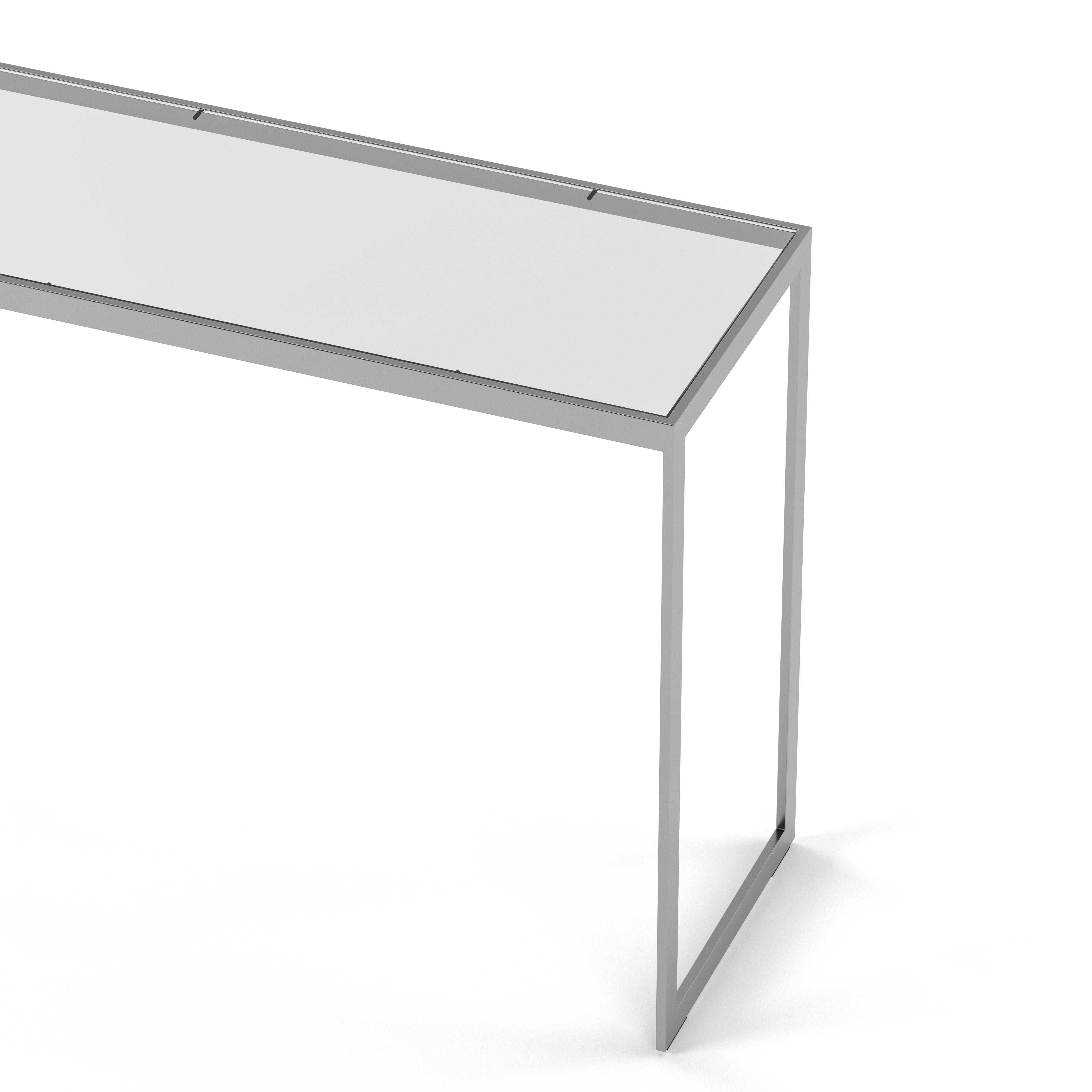 Englesson Bord Square Avlastningsbord #Variant_Silvergrå Metall & Glas