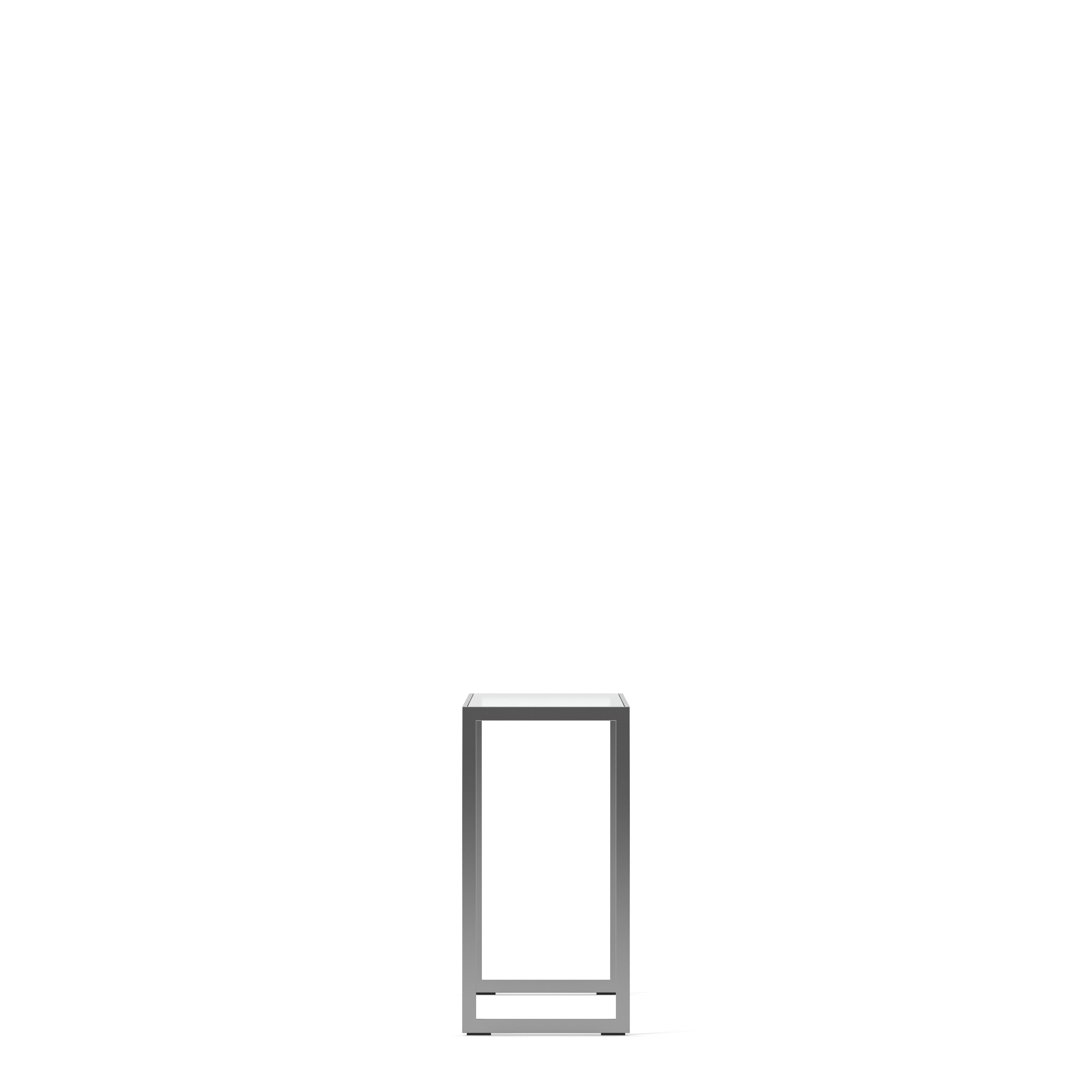 Englesson Bord Square Avlastningsbord #Variant_Silvergrå Metall & Glas