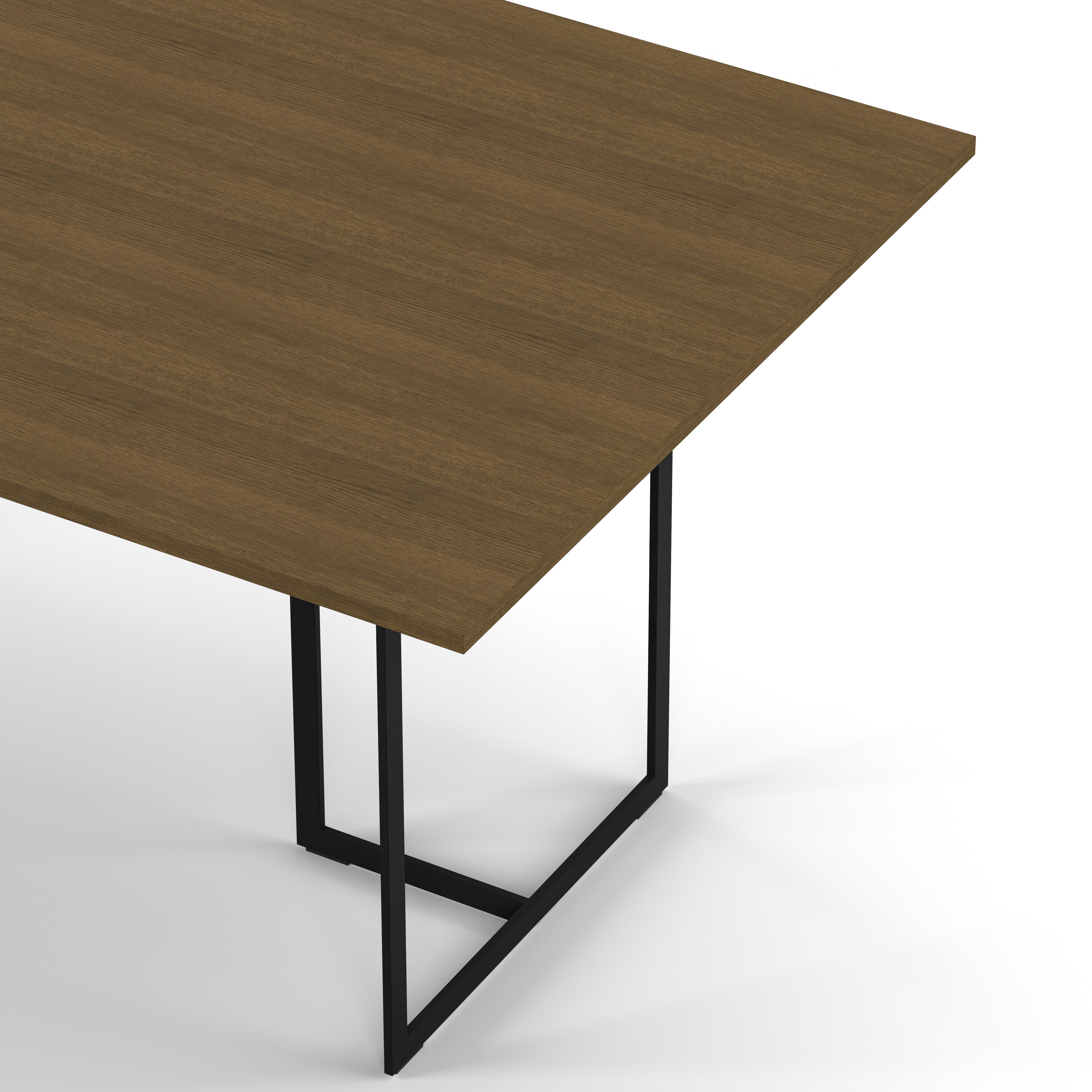 Englesson Bord Square Matbord #Variant_Svart Metall & Burned Walnut