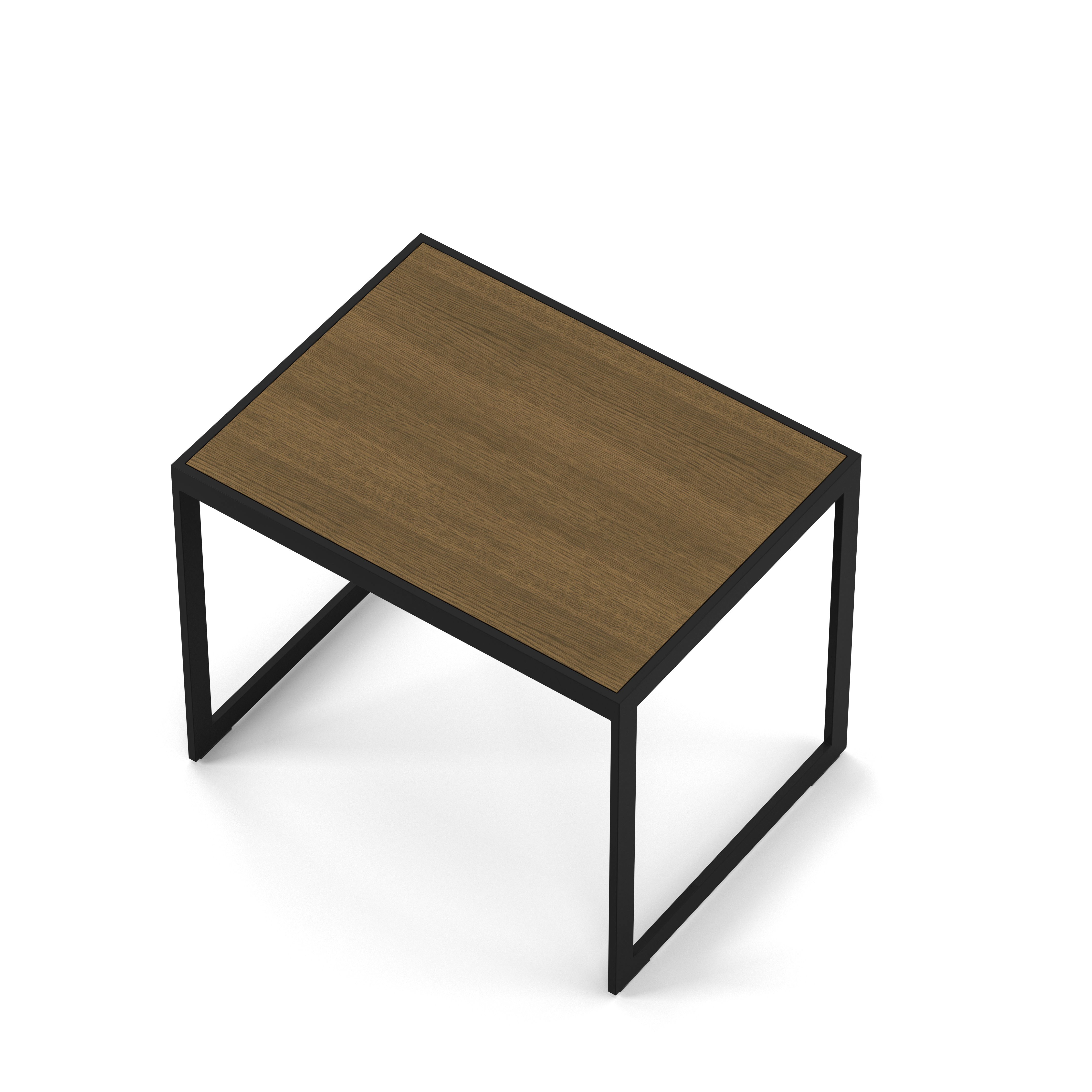 Englesson Bord Square Sidobord #Variant_Svart Metall & Burned Walnut
