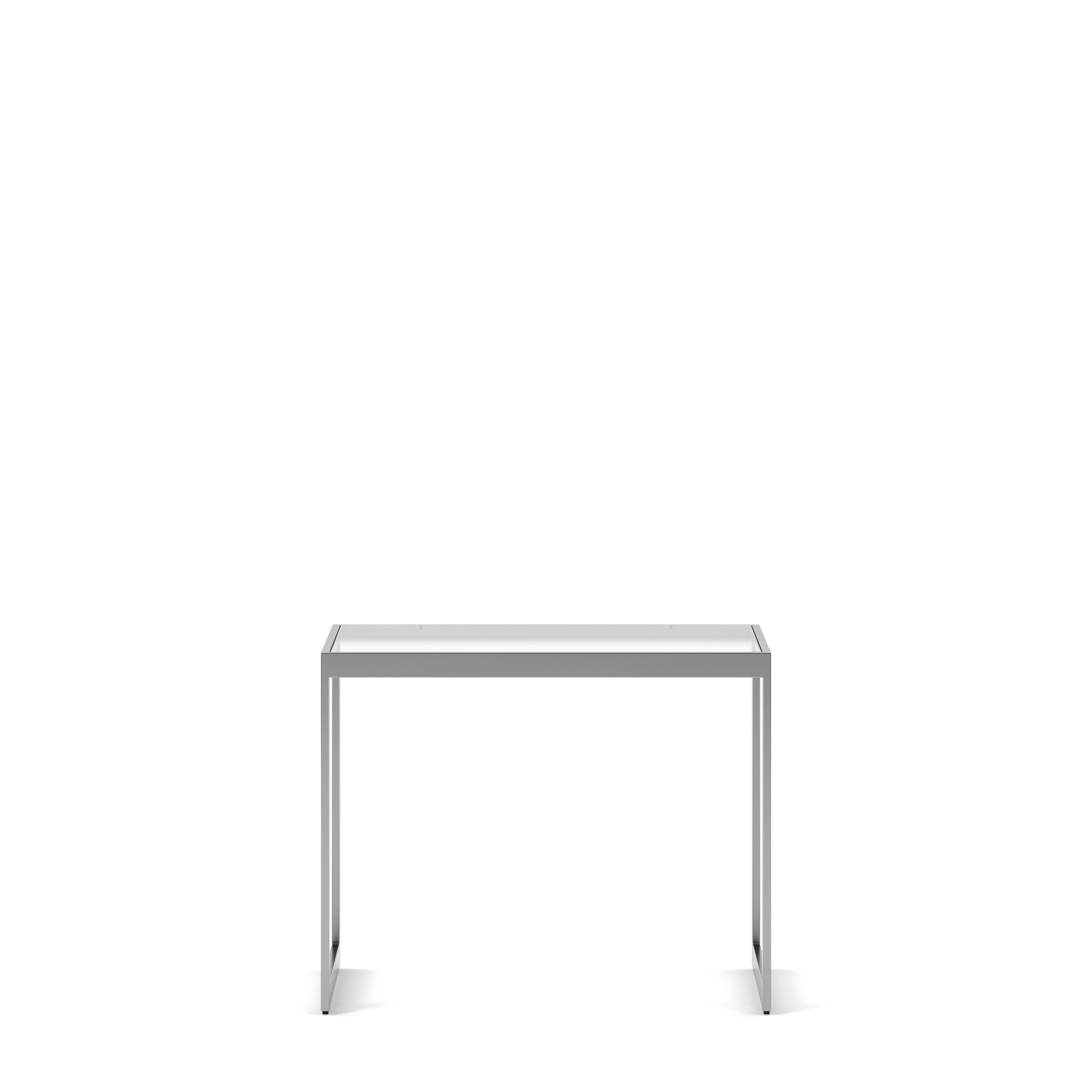 Englesson Bord Square Sidobord #Variant_Silvergrå Metall & Glas