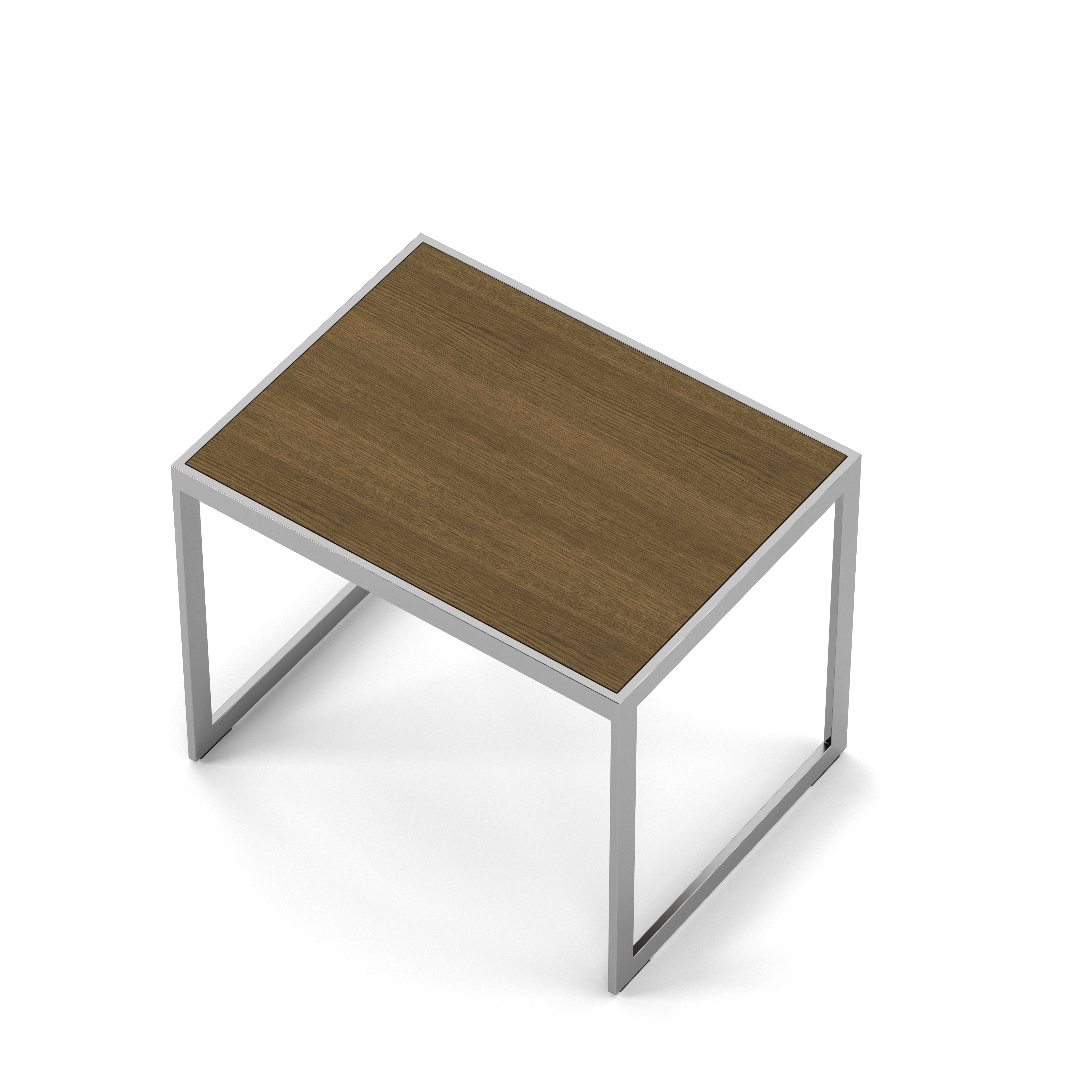 Englesson Bord Square Sidobord #Variant_Silvergrå Metall & Burned Walnut
