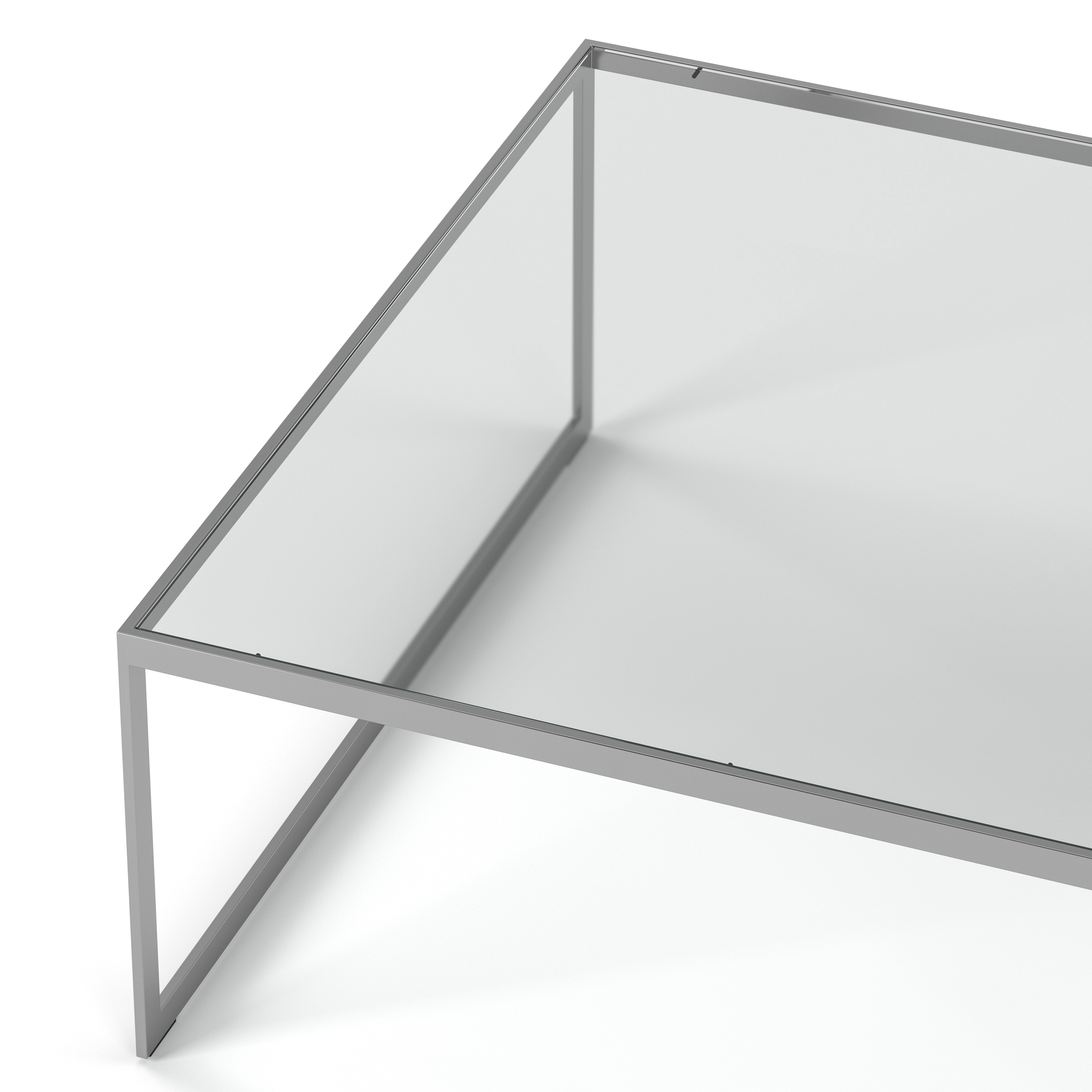 Englesson Bord Square Soffbord Kvadratiskt #Variant_Silvergrå Metall & Glas 