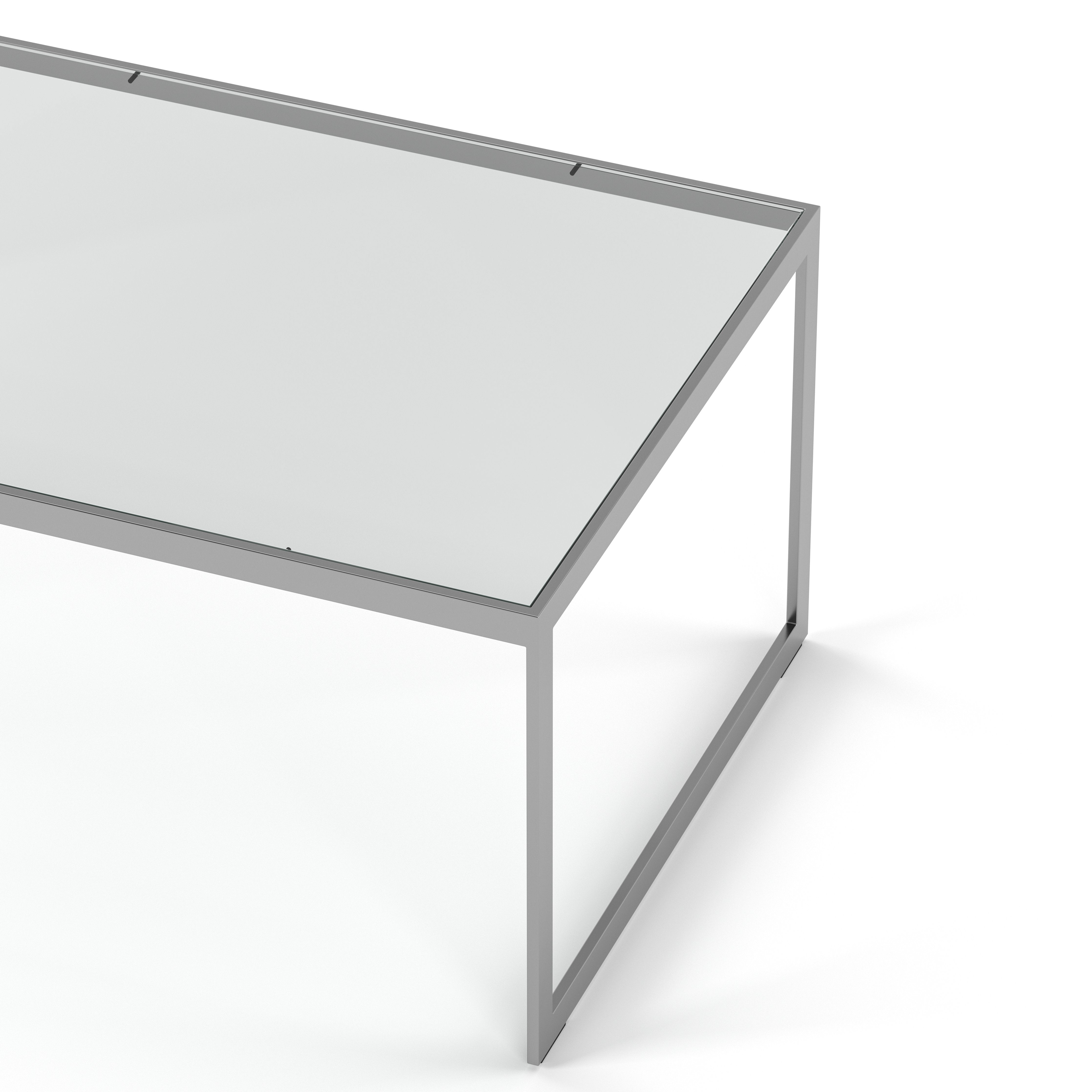 Englesson Bord Square Soffbord Rektangulärt #färg_Silvergrå Metall & Glas #Colour_Silvergrå Metall & Glas