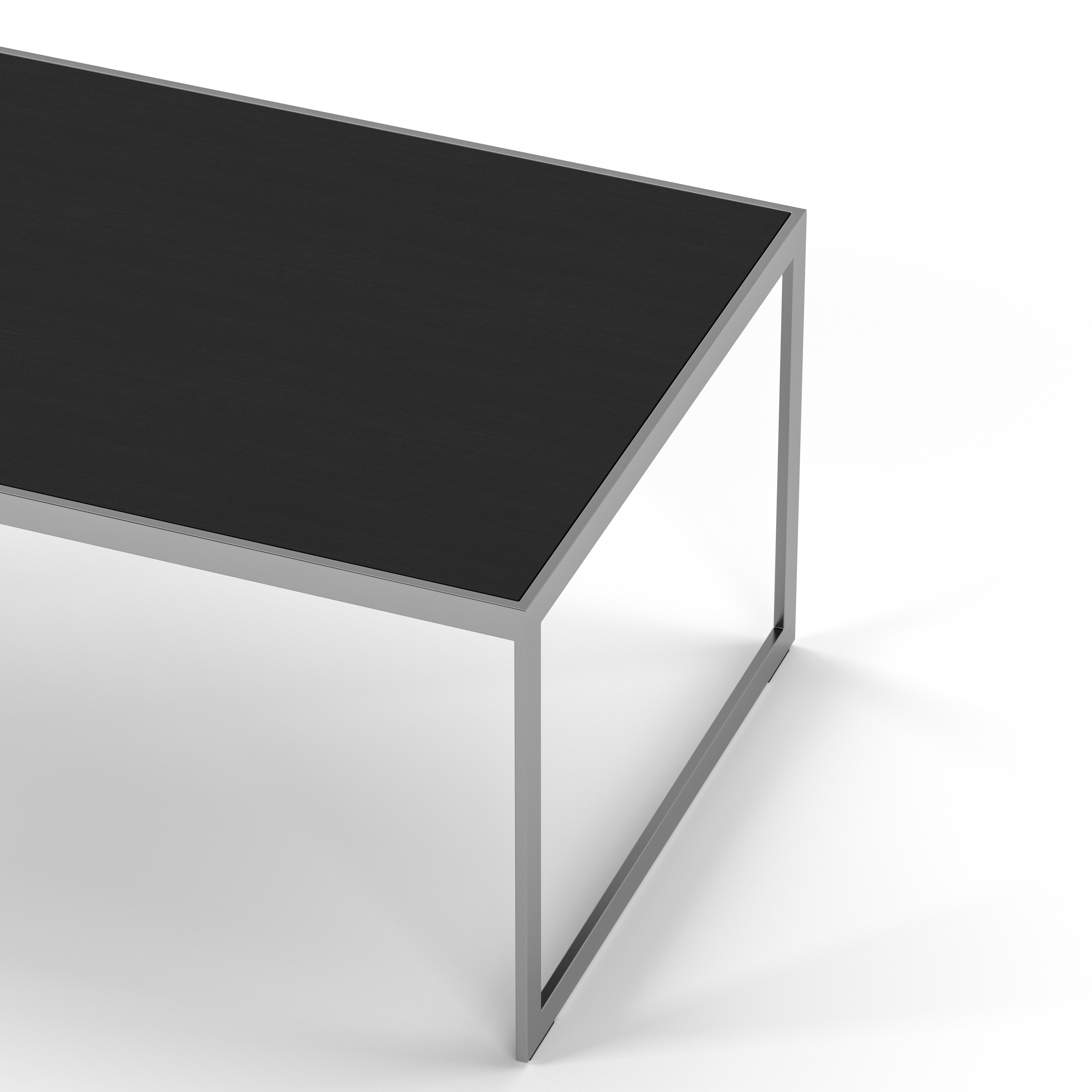 Englesson Bord Square Soffbord Rektangulärt #Variant_Silvergrå Metall & Black Oak