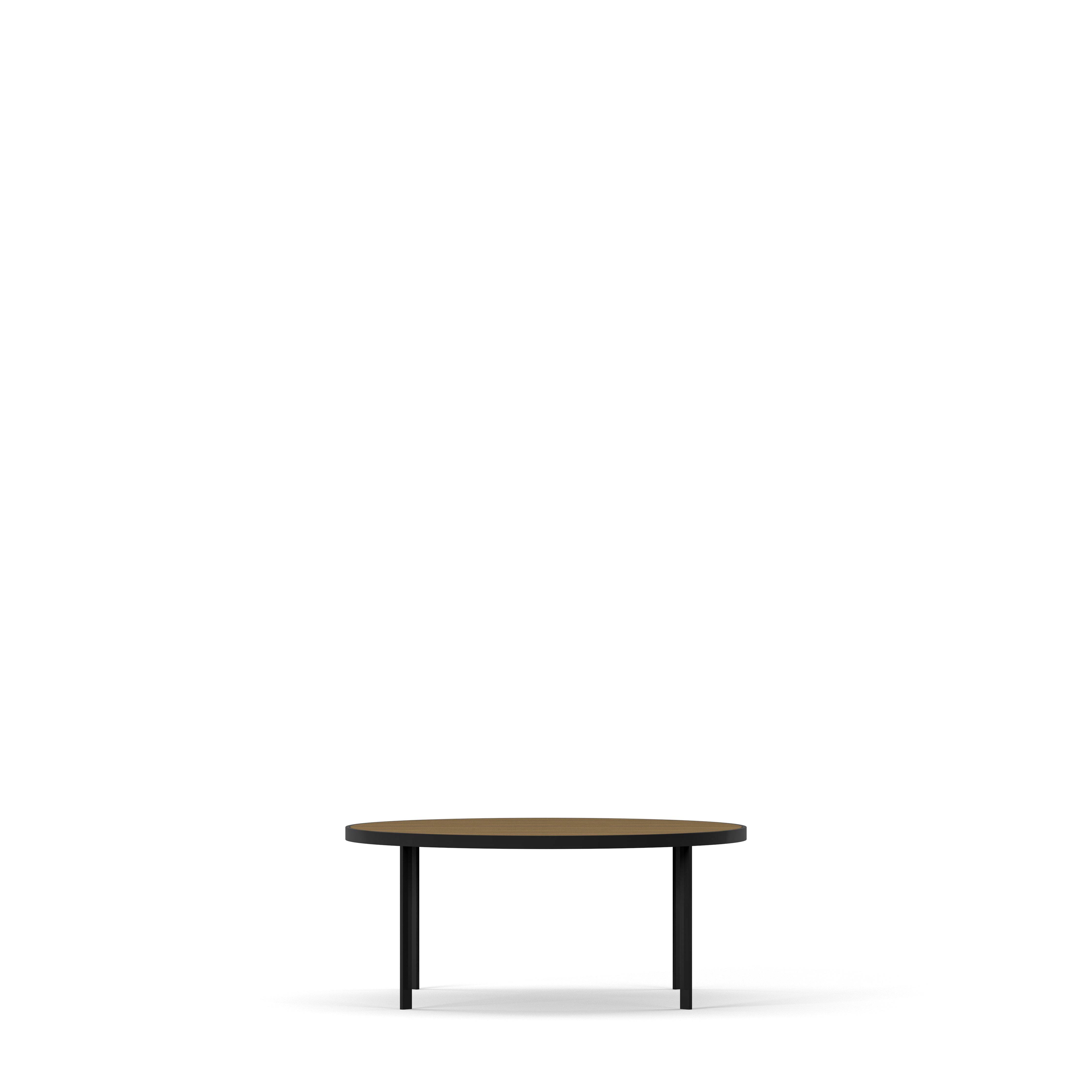 Englesson Bord Burned Walnut Square Soffbord Runt Ø93 4566BW #Variant_Svart Metall & Burned Walnut