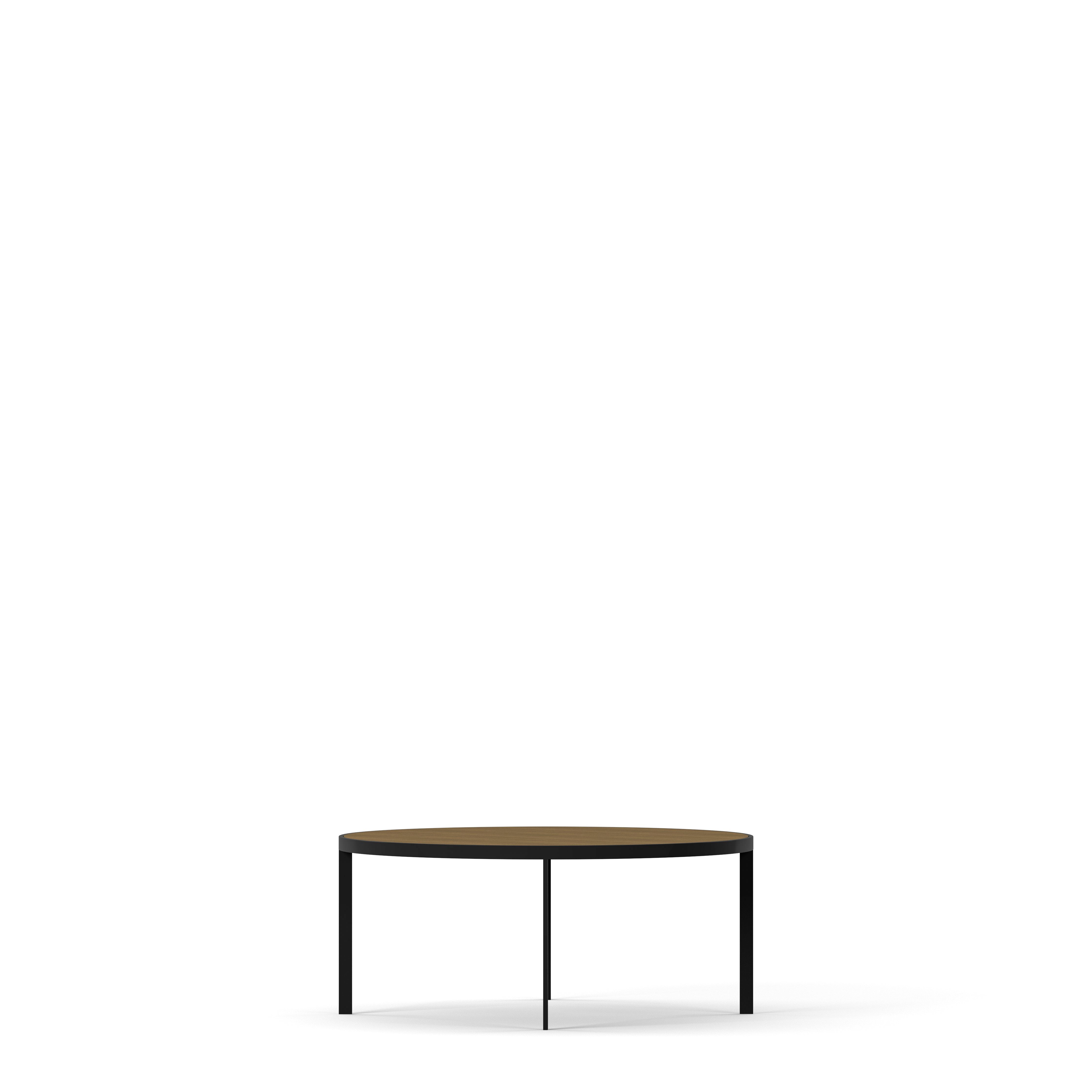 Englesson Bord Square Soffbord Runt Ø93 #Variant_Svart Metall & Burned Walnut