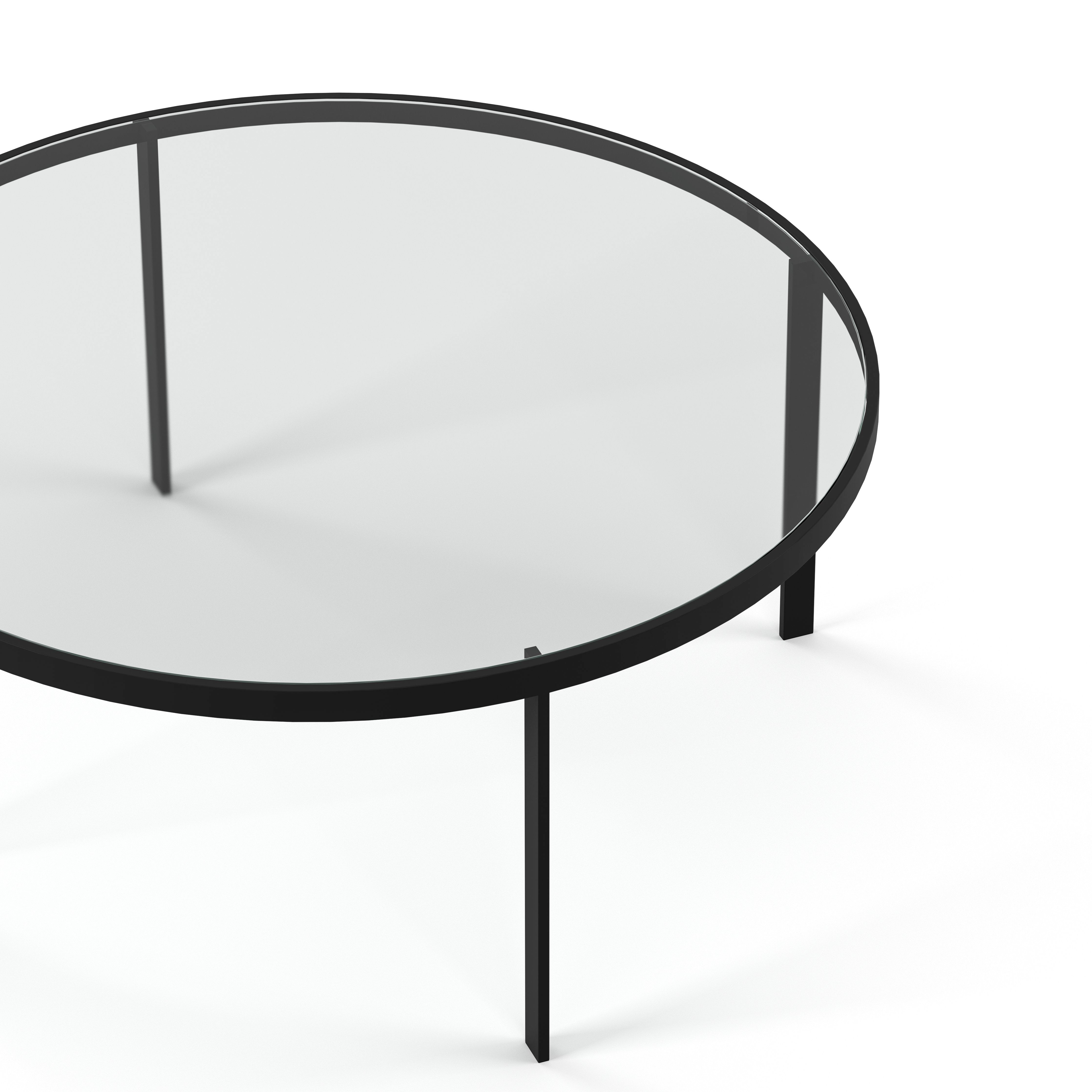Englesson Bord Square Soffbord Runt Ø93 #Variant_Svart Metall & Glas