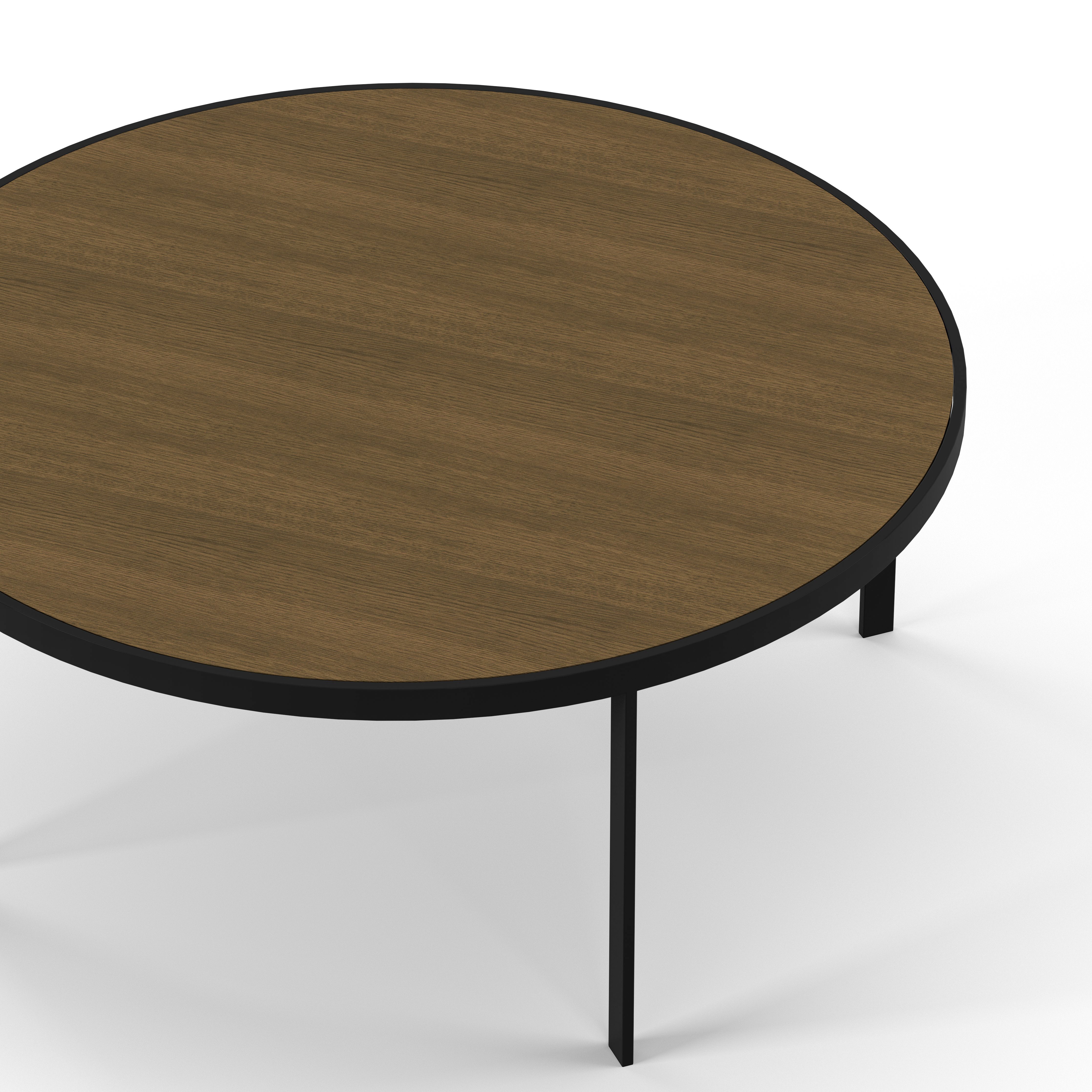 Englesson Bord Square Soffbord Runt Ø93 #Variant_Svart Metall & Burned Walnut