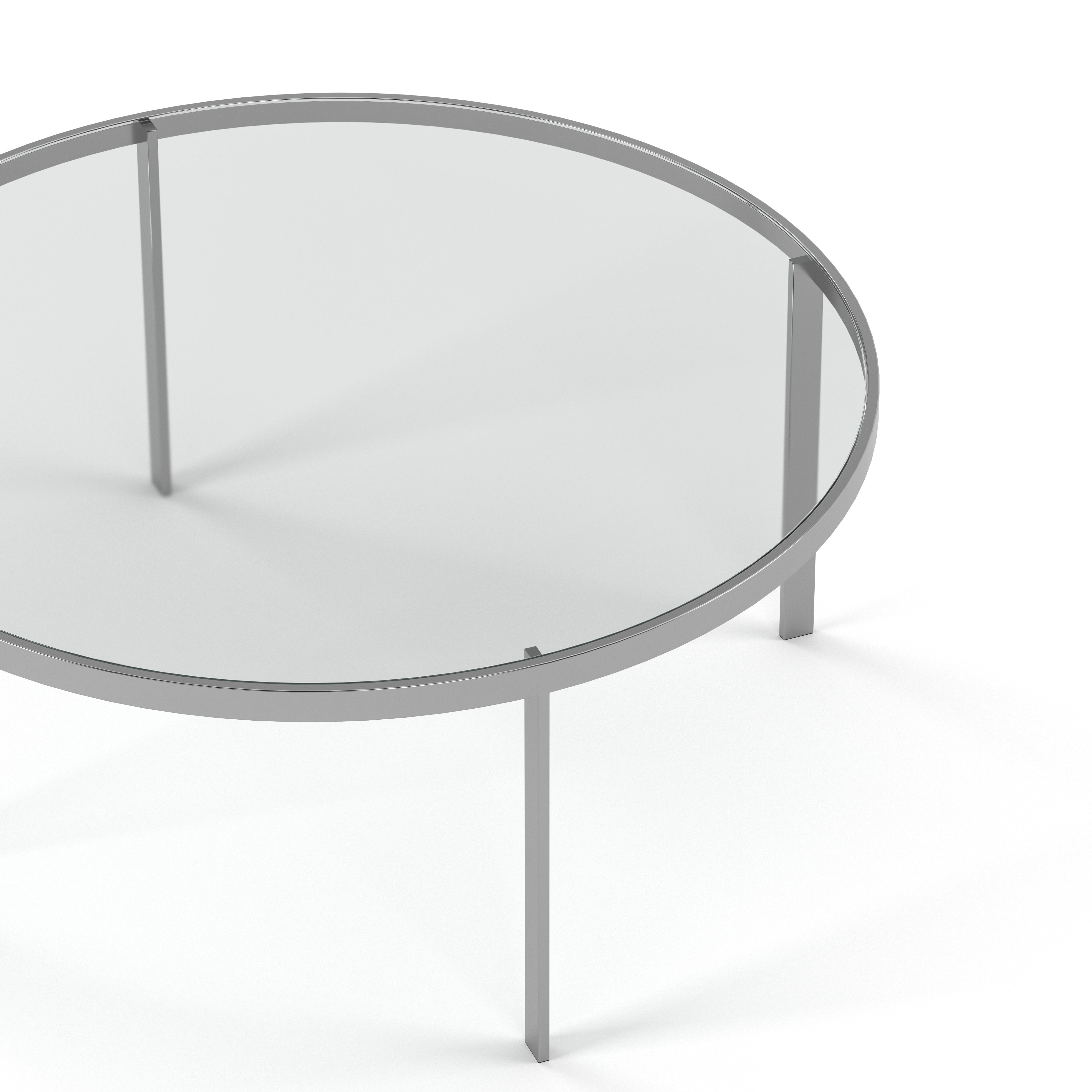 Englesson Bord Square Soffbord Runt Ø93 #Variant_Silvergrå Metall & Glas