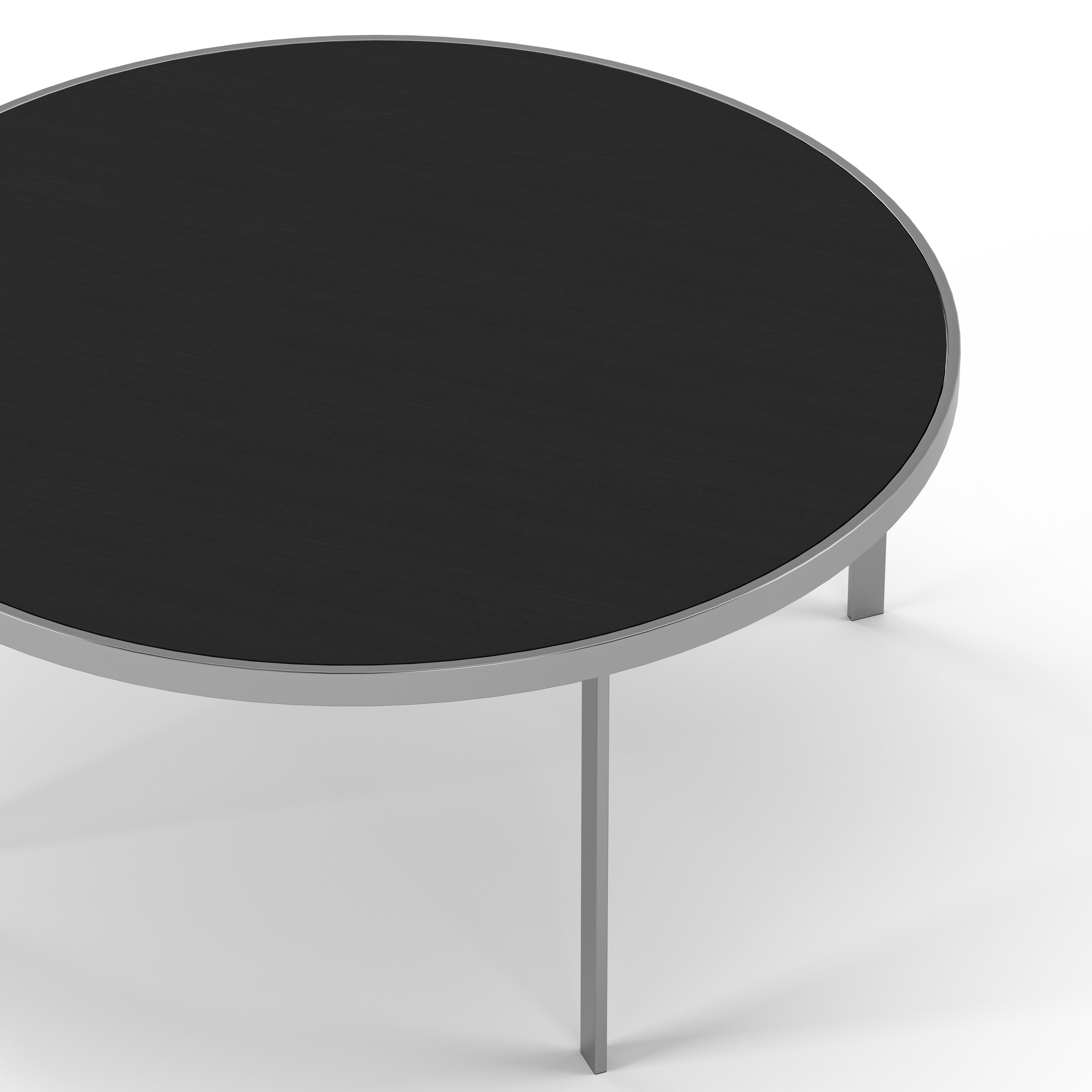 Englesson Bord Square Soffbord Runt Ø93 #Variant_Silvergrå Metall & Black Oak