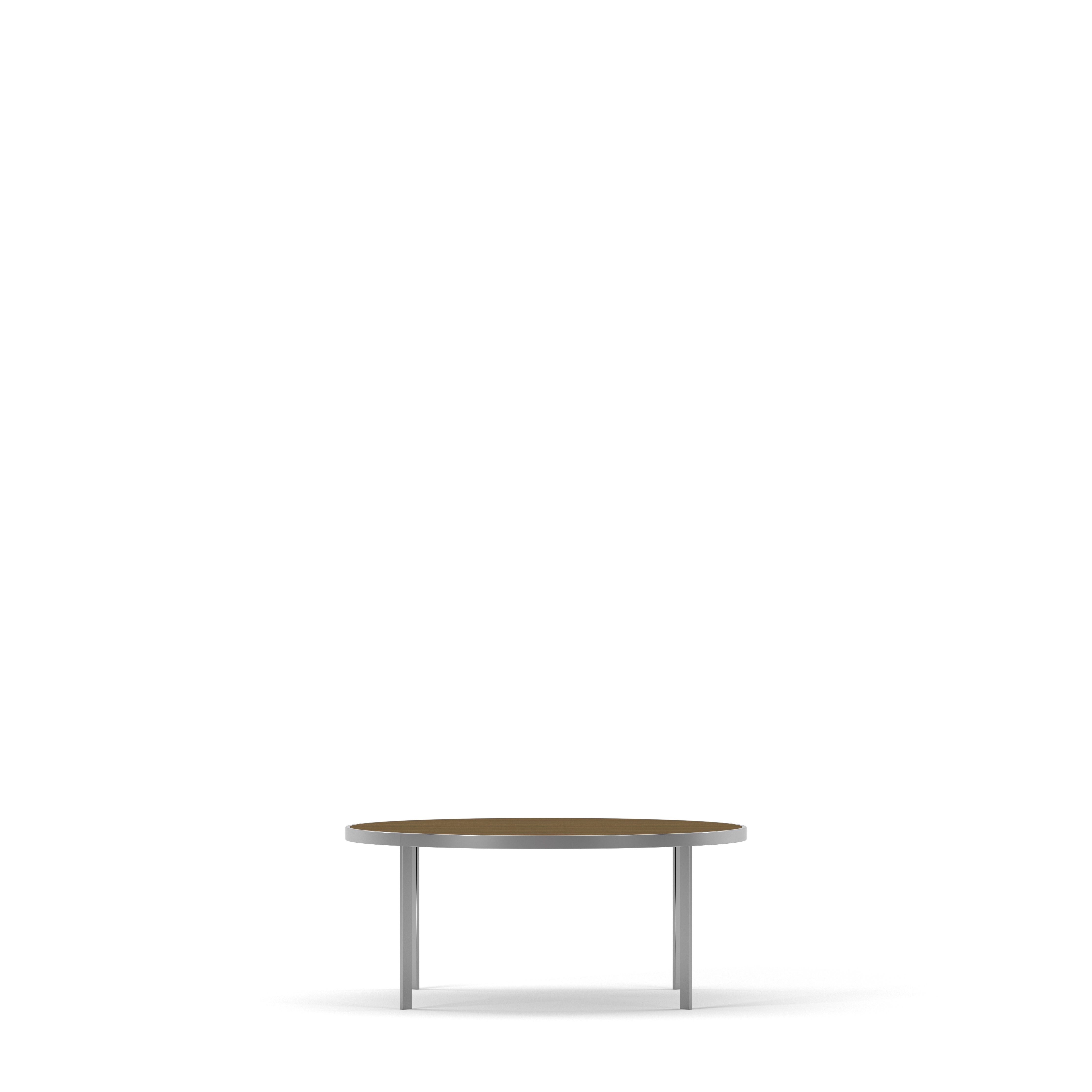 Englesson Bord Square Soffbord Runt Ø93 #Variant_Silvergrå Metall & Burned Walnut