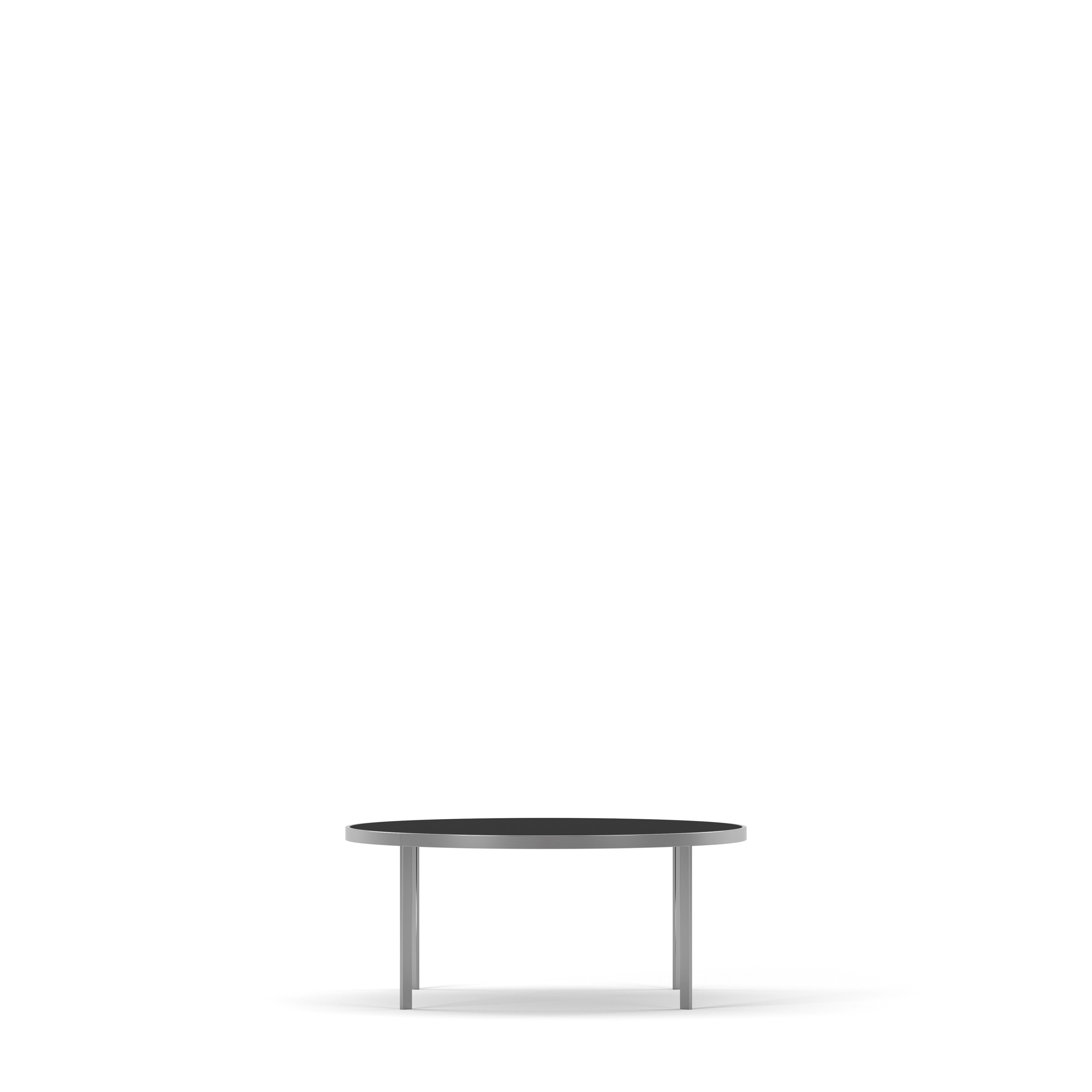 Englesson Bord Square Soffbord Runt Ø93 #Variant_Silvergrå Metall & Black Oak