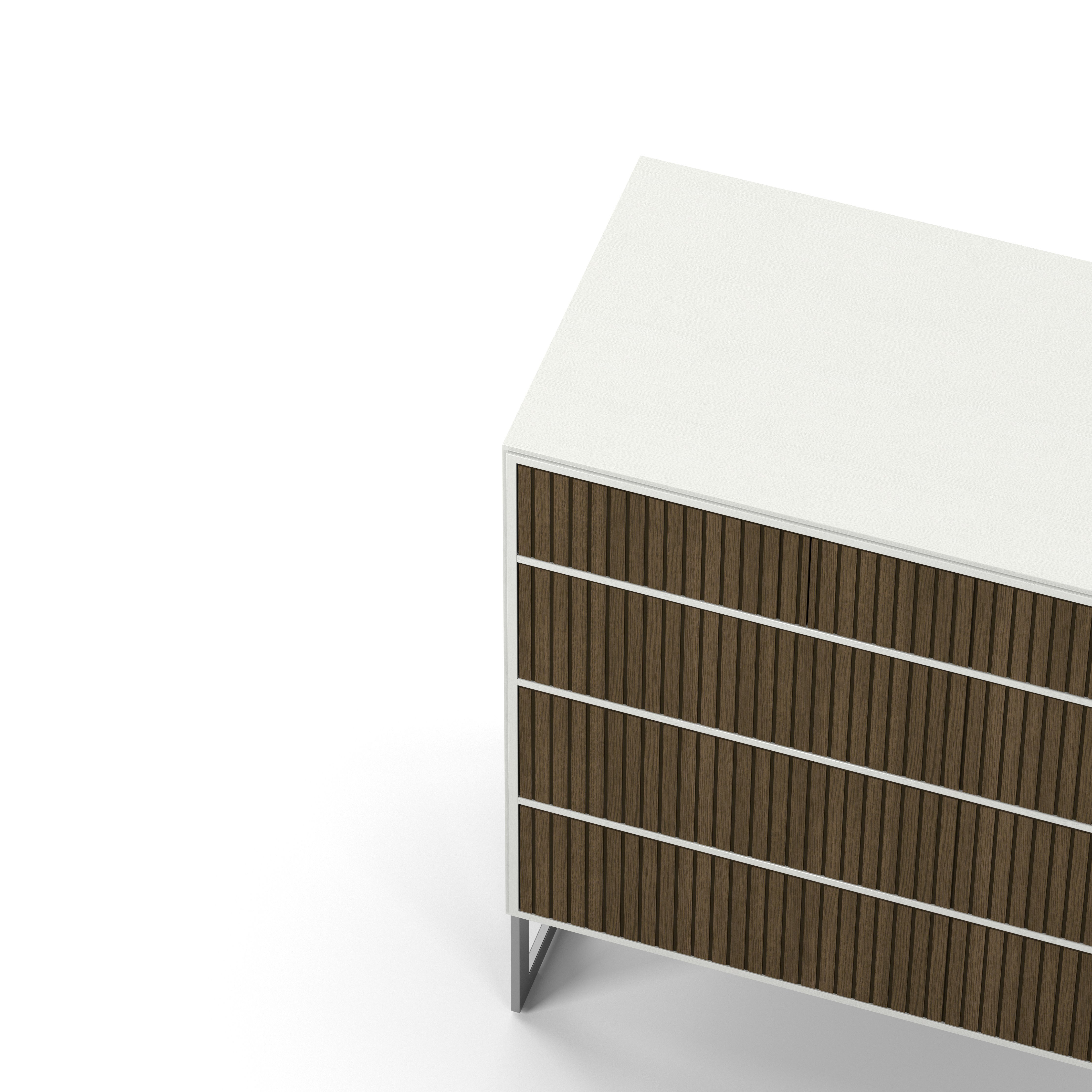 Englesson Byrå Line Burned Walnut Byrå 3+3 Lådor Hög #Variant_White & Burned Walnut