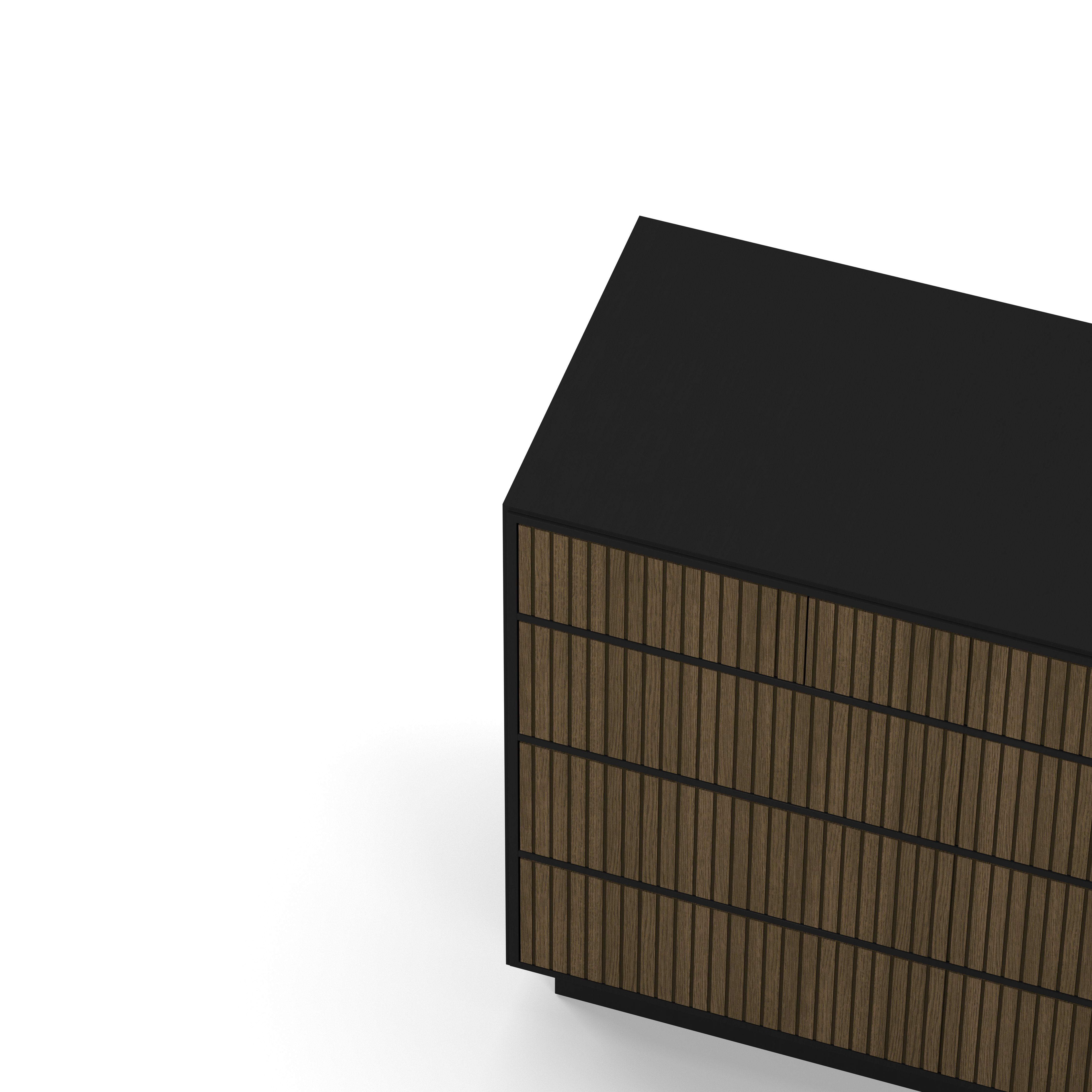 Englesson Byrå Line Burned Walnut Byrå 3+3 Lådor Hög #Variant_Black & Burned Walnut