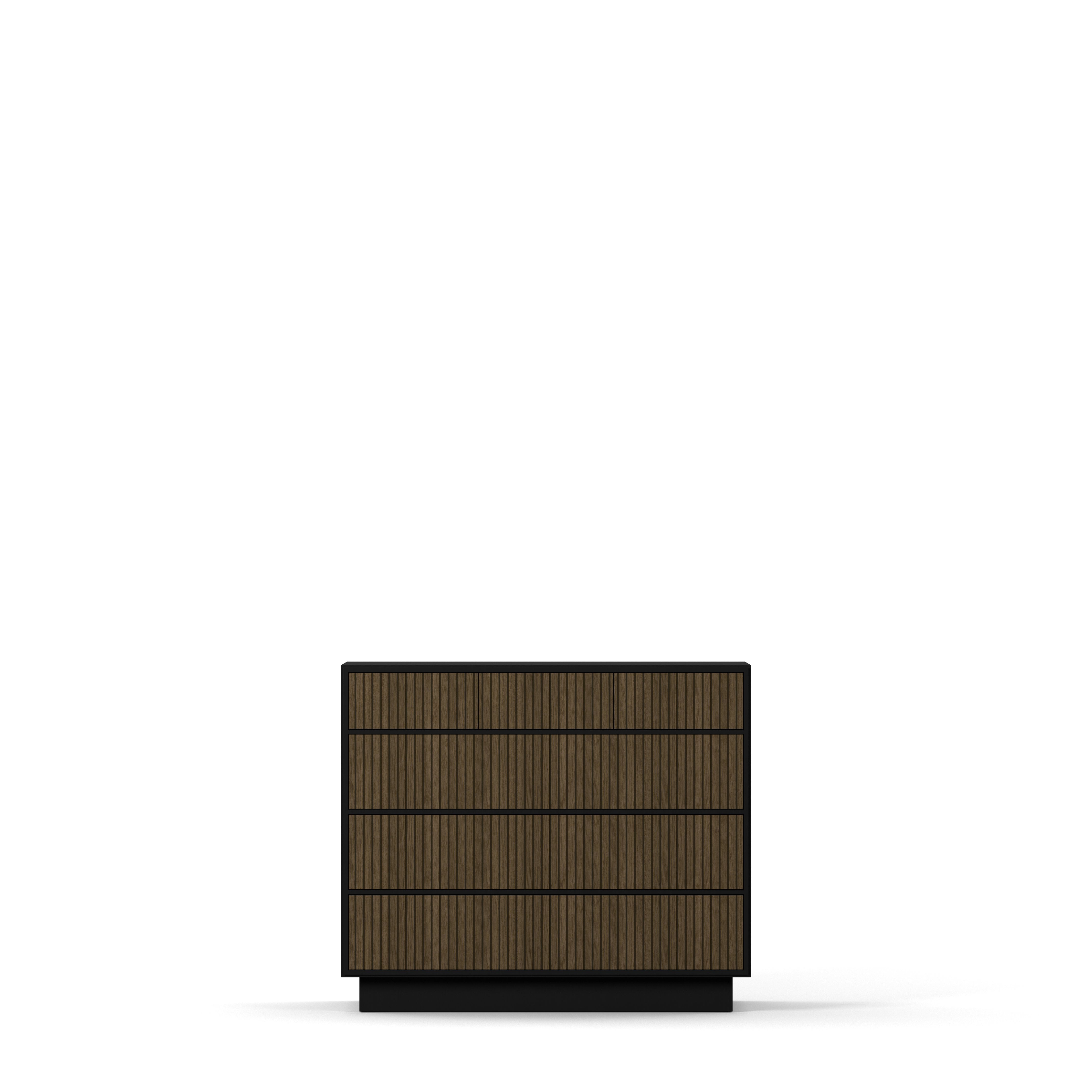 Englesson Byrå Black & Burned Walnut Line Burned Walnut Byrå 3+3 Lådor Hög 6624BW-B #Variant_Black & Burned Walnut