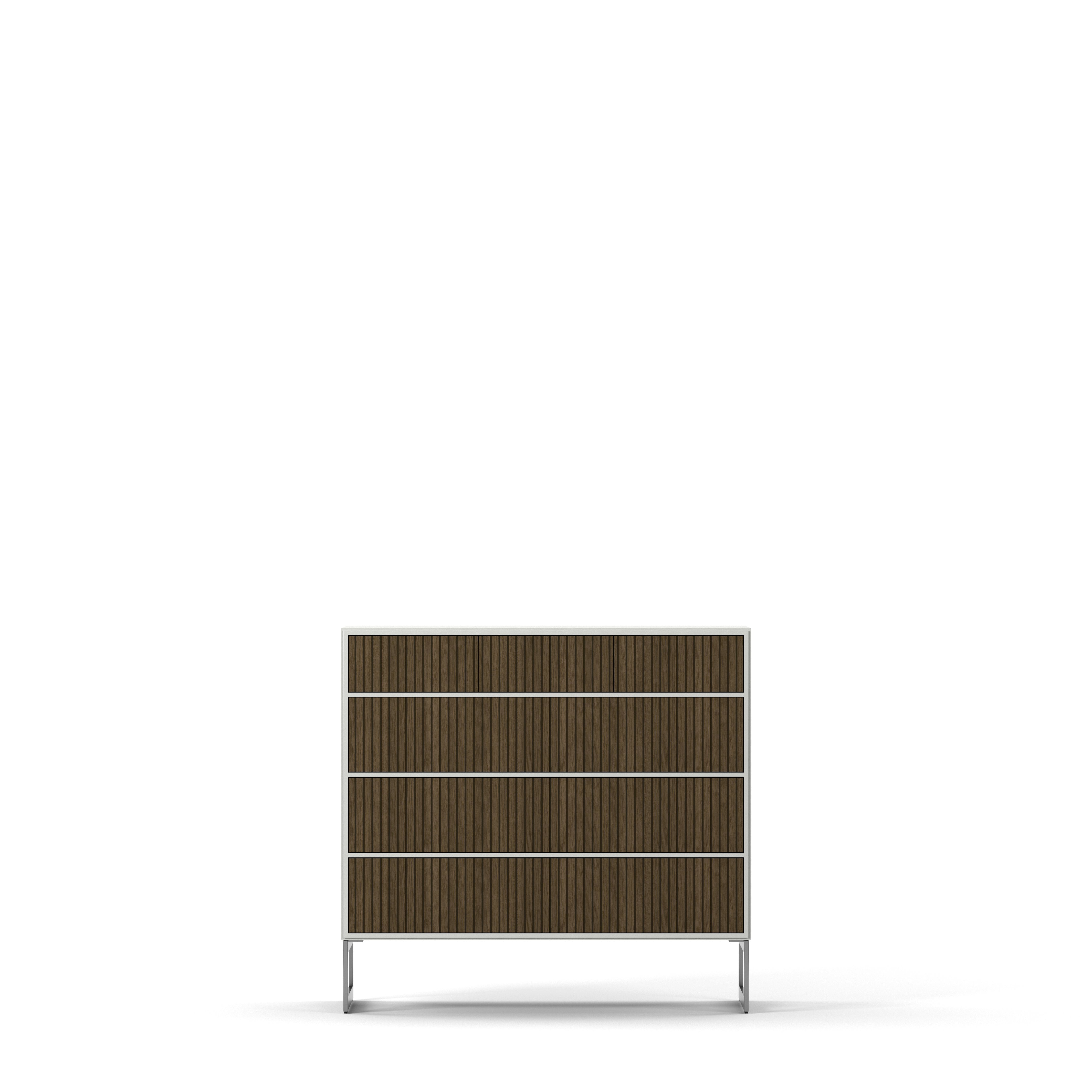 Englesson Byrå White & Burned Walnut Line Burned Walnut Byrå 3+3 Lådor Hög 6824BW-DB #Variant_White & Burned Walnut