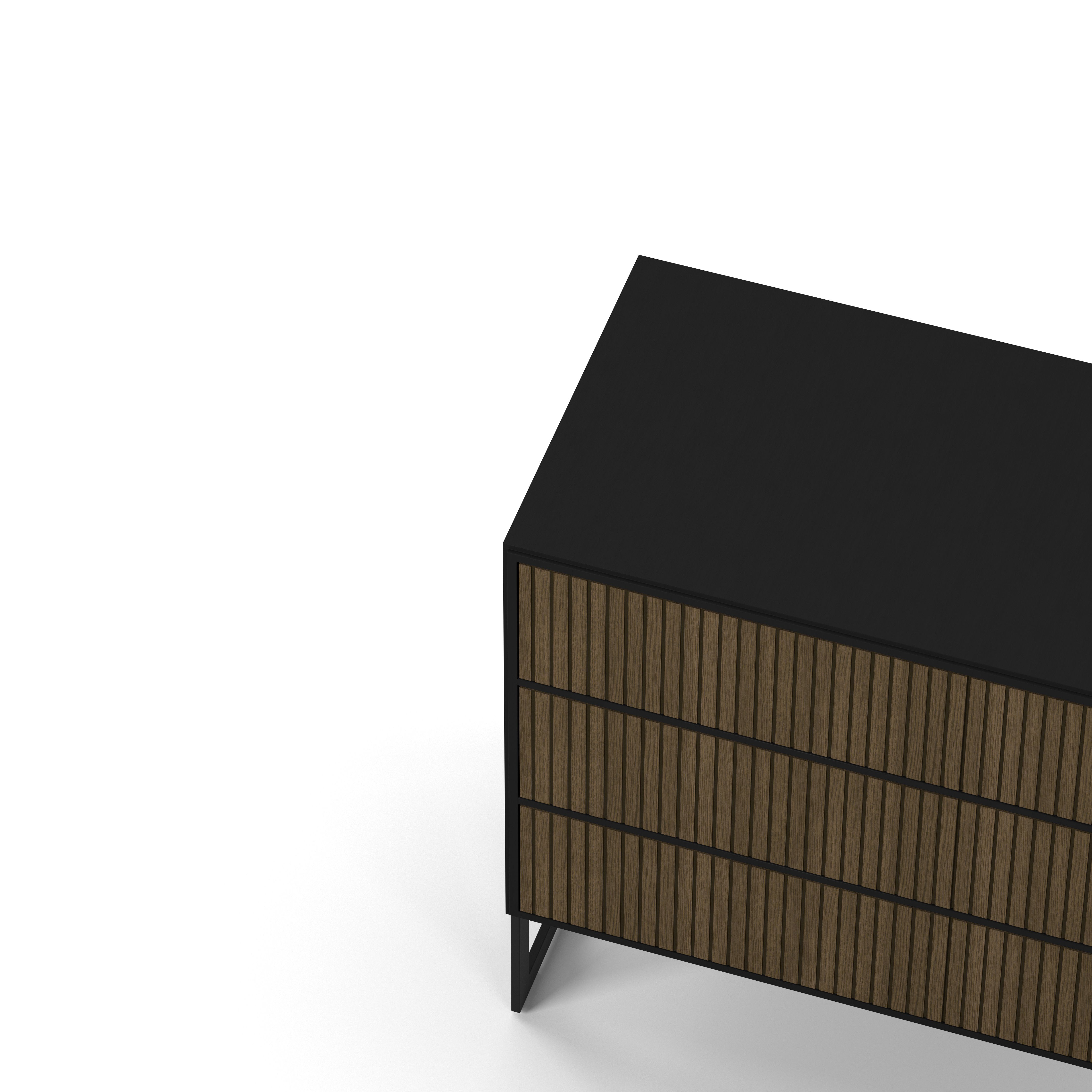 Englesson Byrå Line Burned Walnut Byrå 3 Lådor #Variant_Black & Burned Walnut