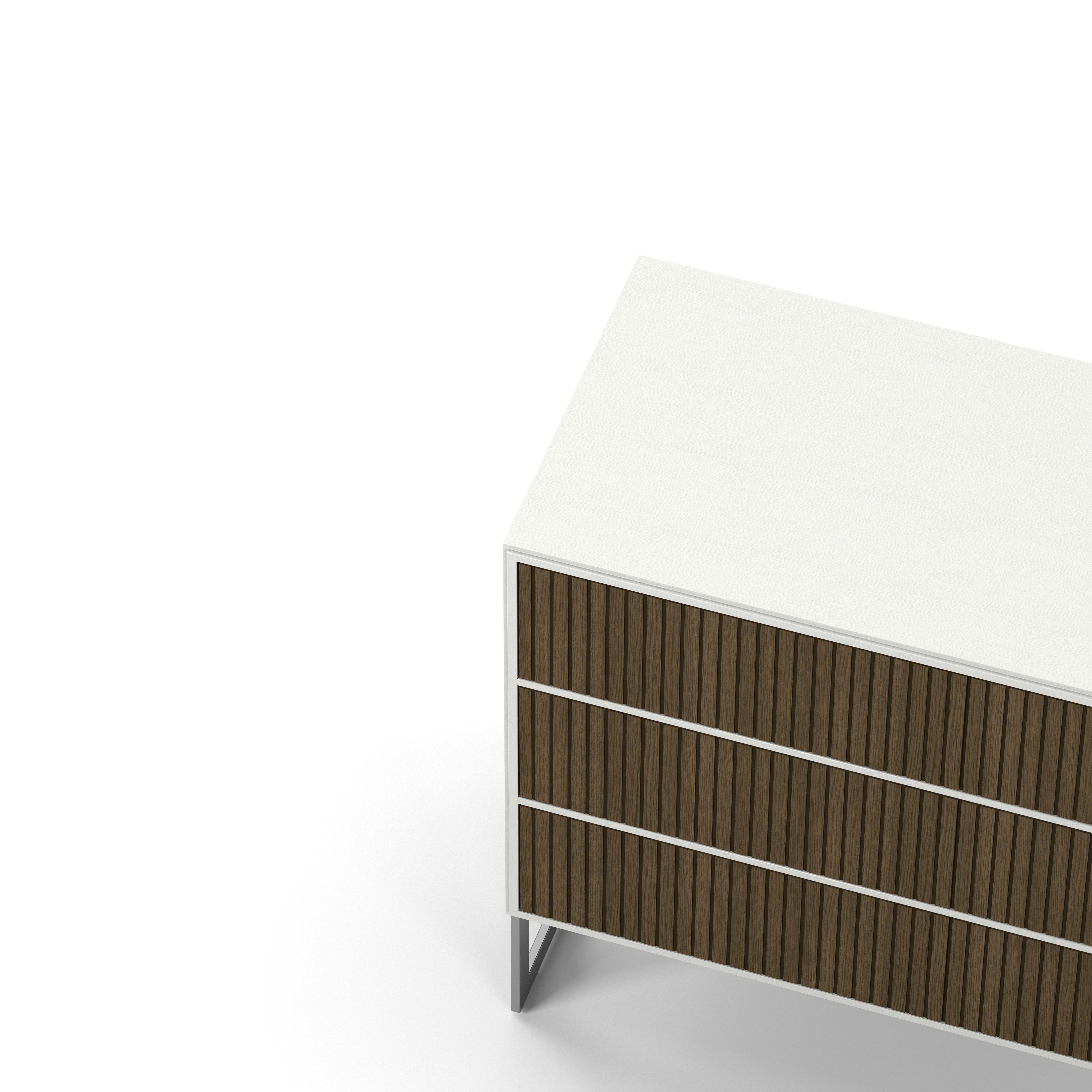 Englesson Byrå Line Burned Walnut Byrå 3 Lådor #Variant_White & Burned Walnut