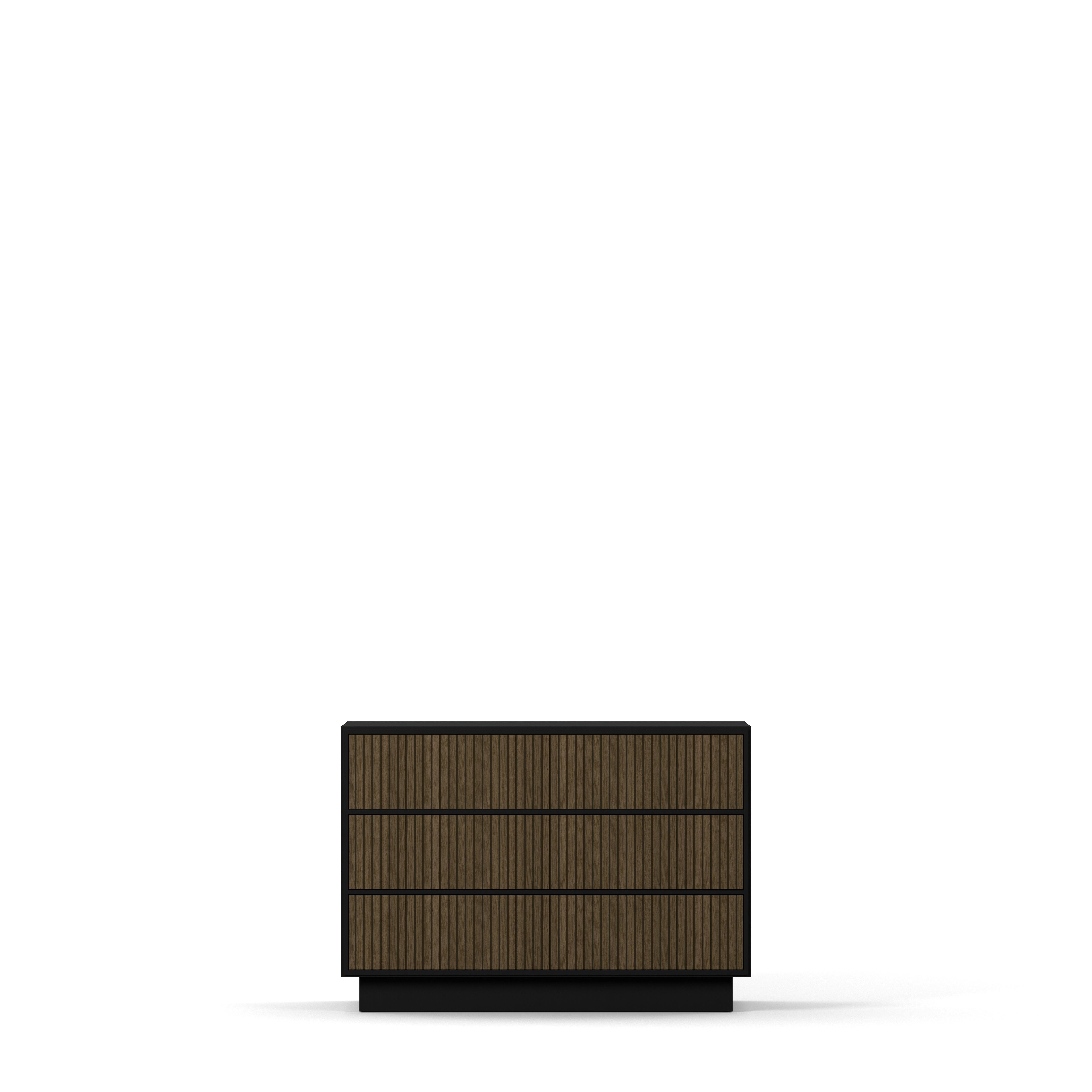 Englesson Byrå Black Line Burned Walnut Byrå 3 Lådor 6644BW-B #Variant_Black & Burned Walnut