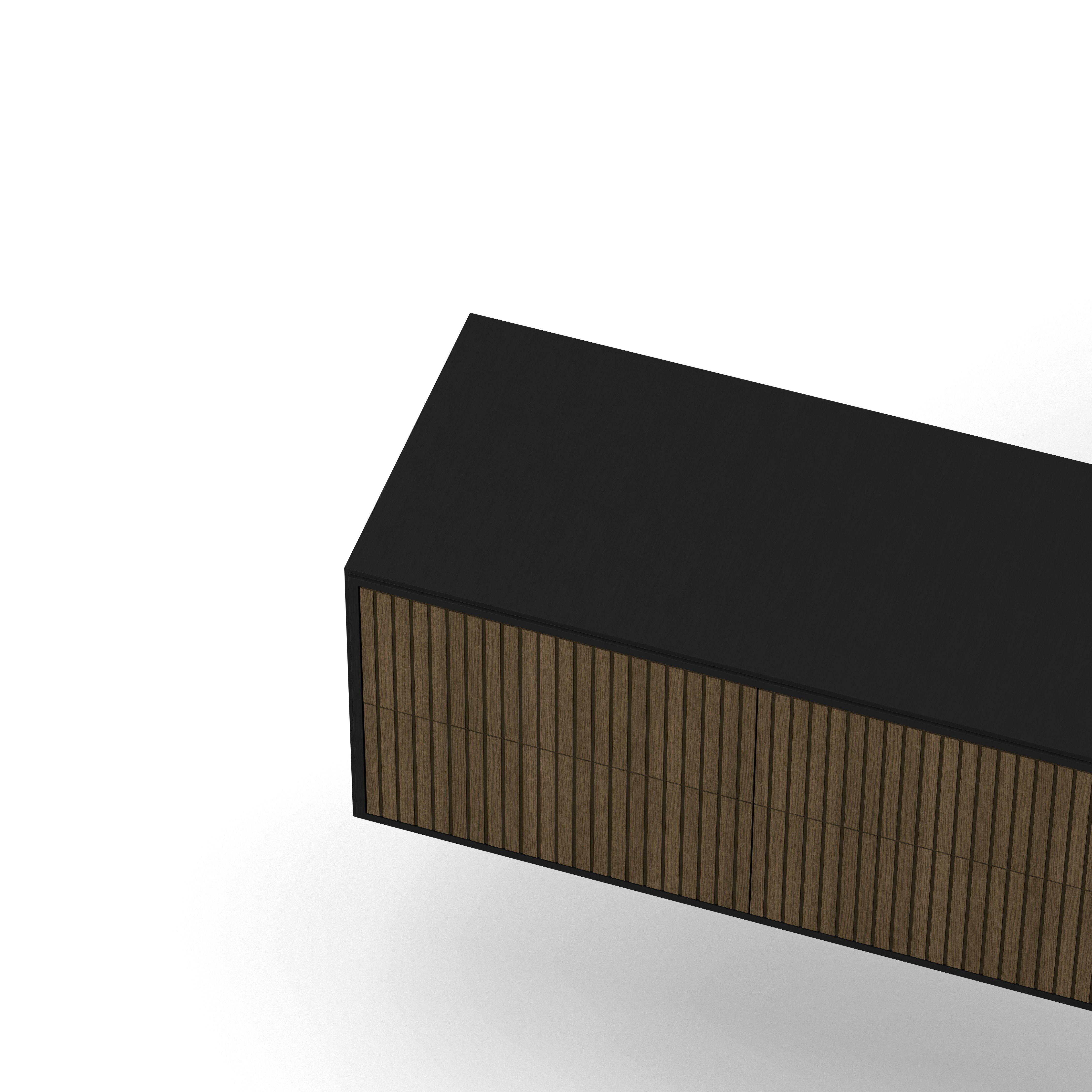 Englesson Byrå Line Burned Walnut Byrå 6 Lådor Vägghängd #Variant_Black & Burned Walnut