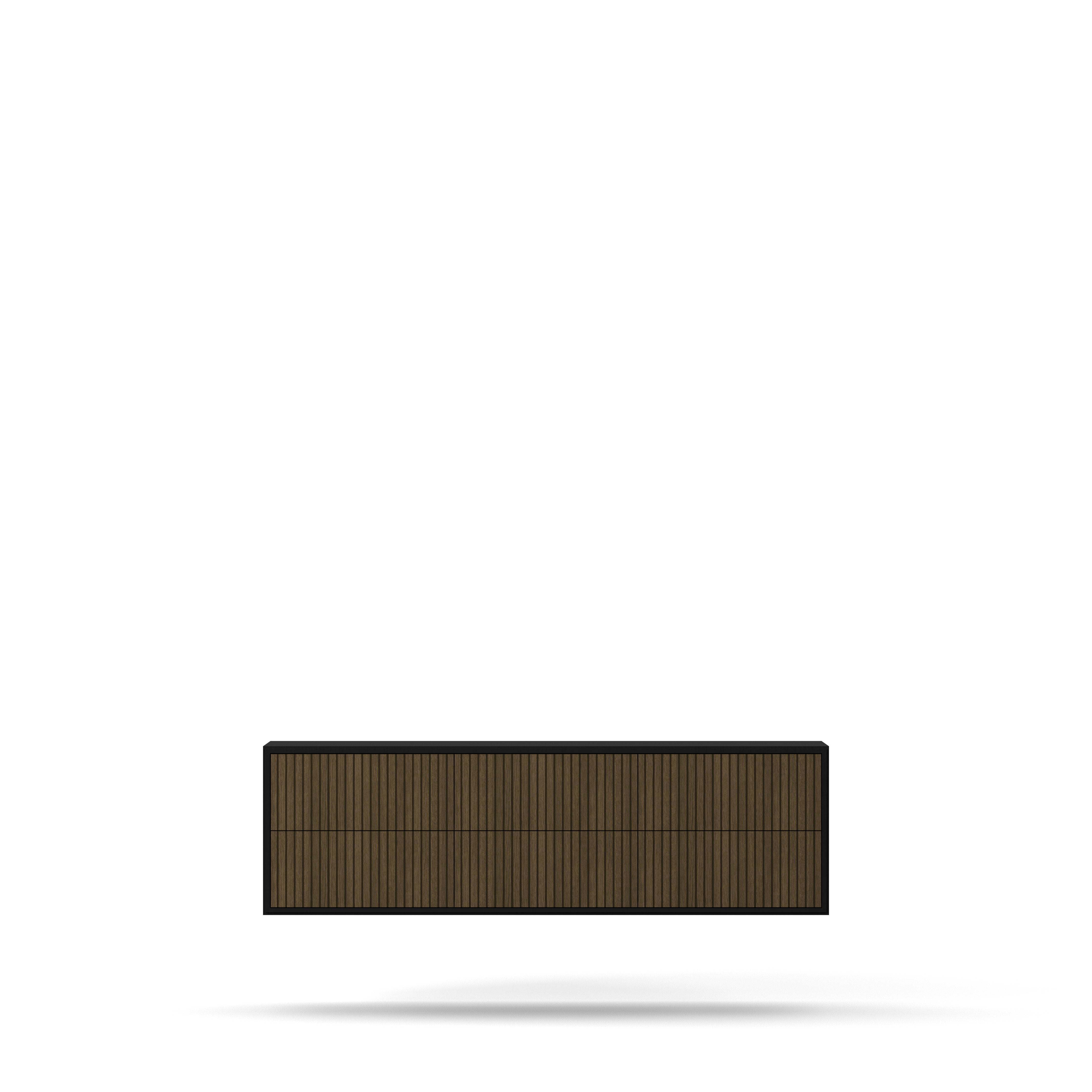 Englesson Byrå Black Line Burned Walnut Byrå 6 Lådor Vägghängd 6714BW-B #Variant_Black & Burned Walnut