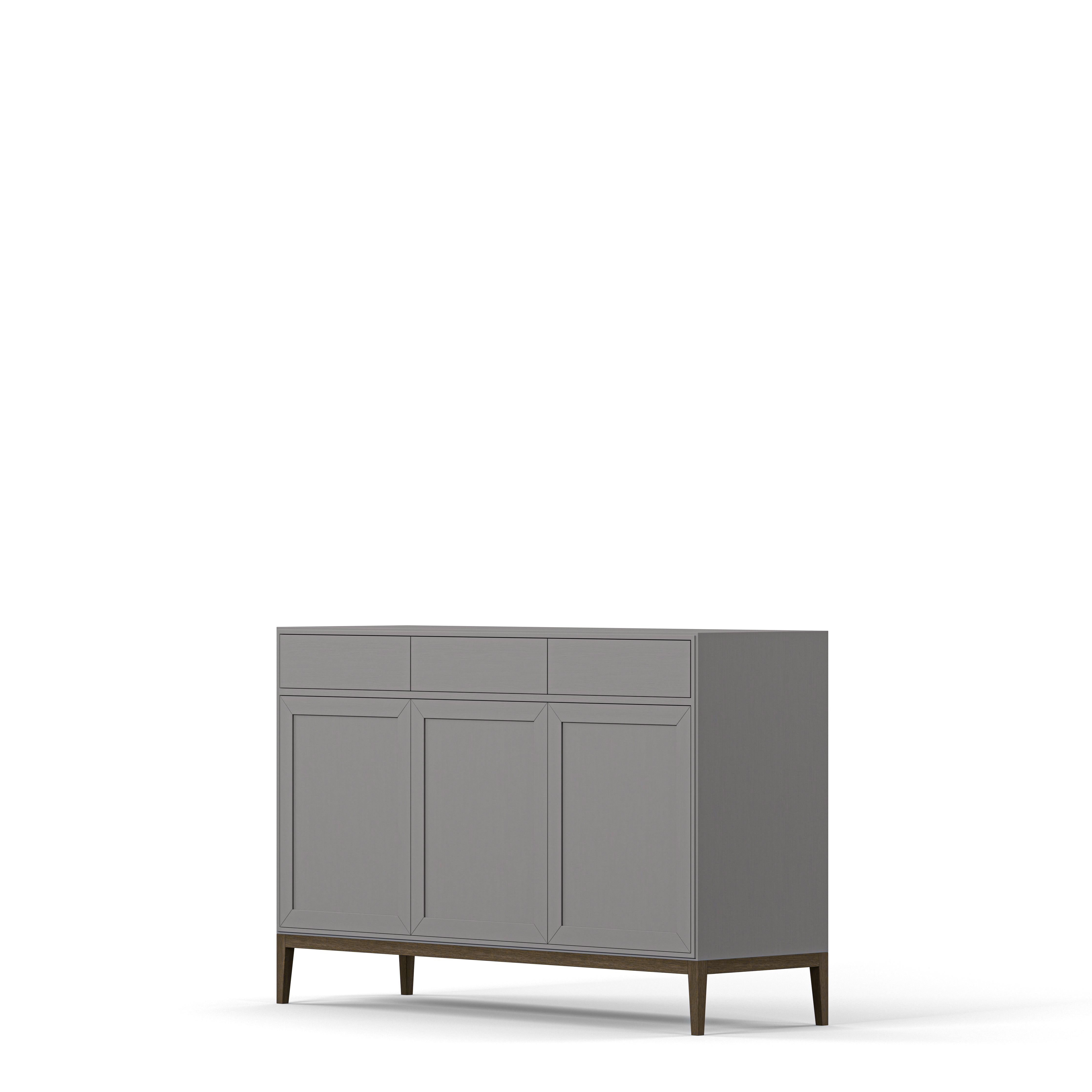 Englesson Skänkar Edge 2.0 Skänk 3 Dörrar, High #Variant_Grey Brushed & Burned Walnut