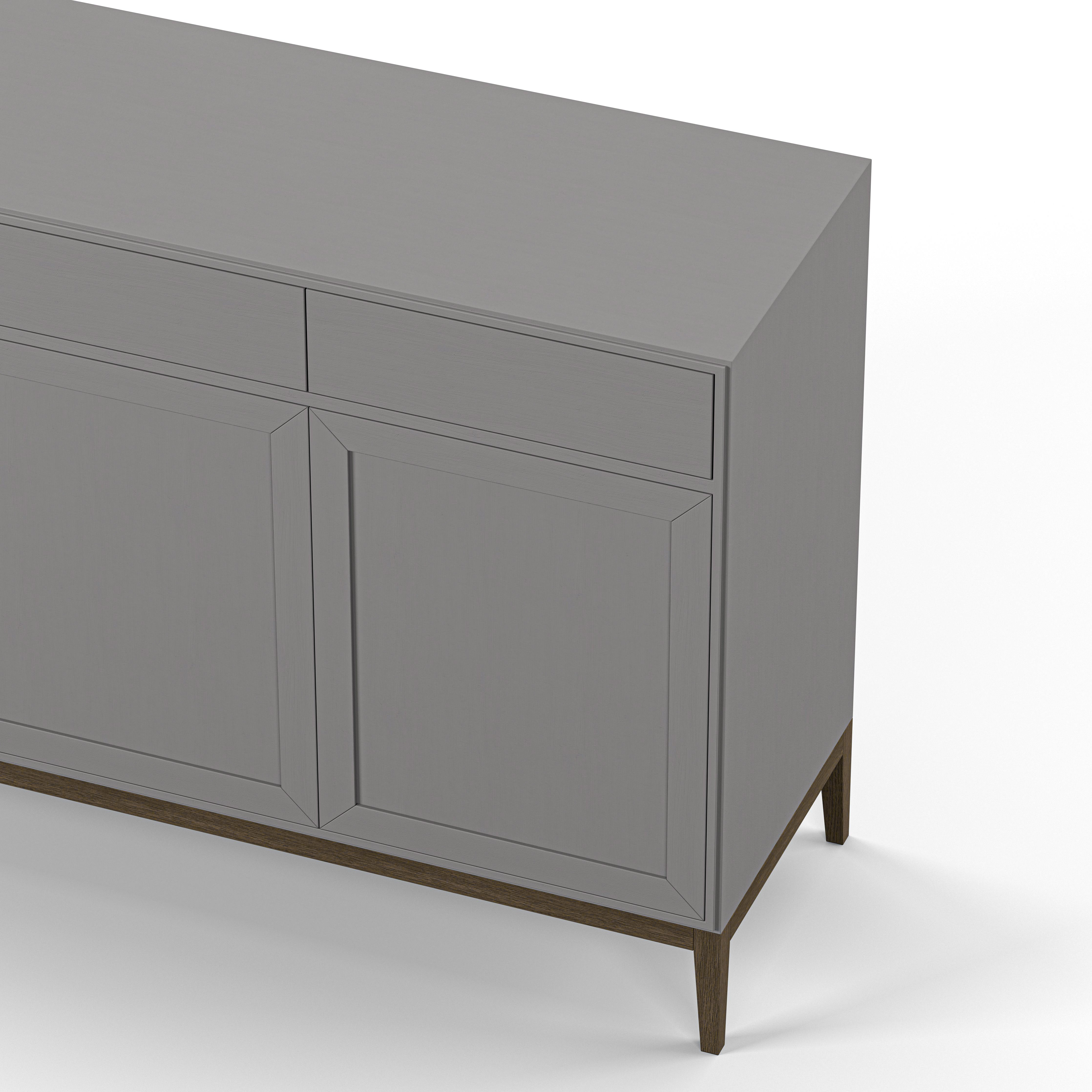 Englesson Skänkar Edge 2.0 Skänk 3 Dörrar, High #Variant_Grey Brushed & Burned Walnut