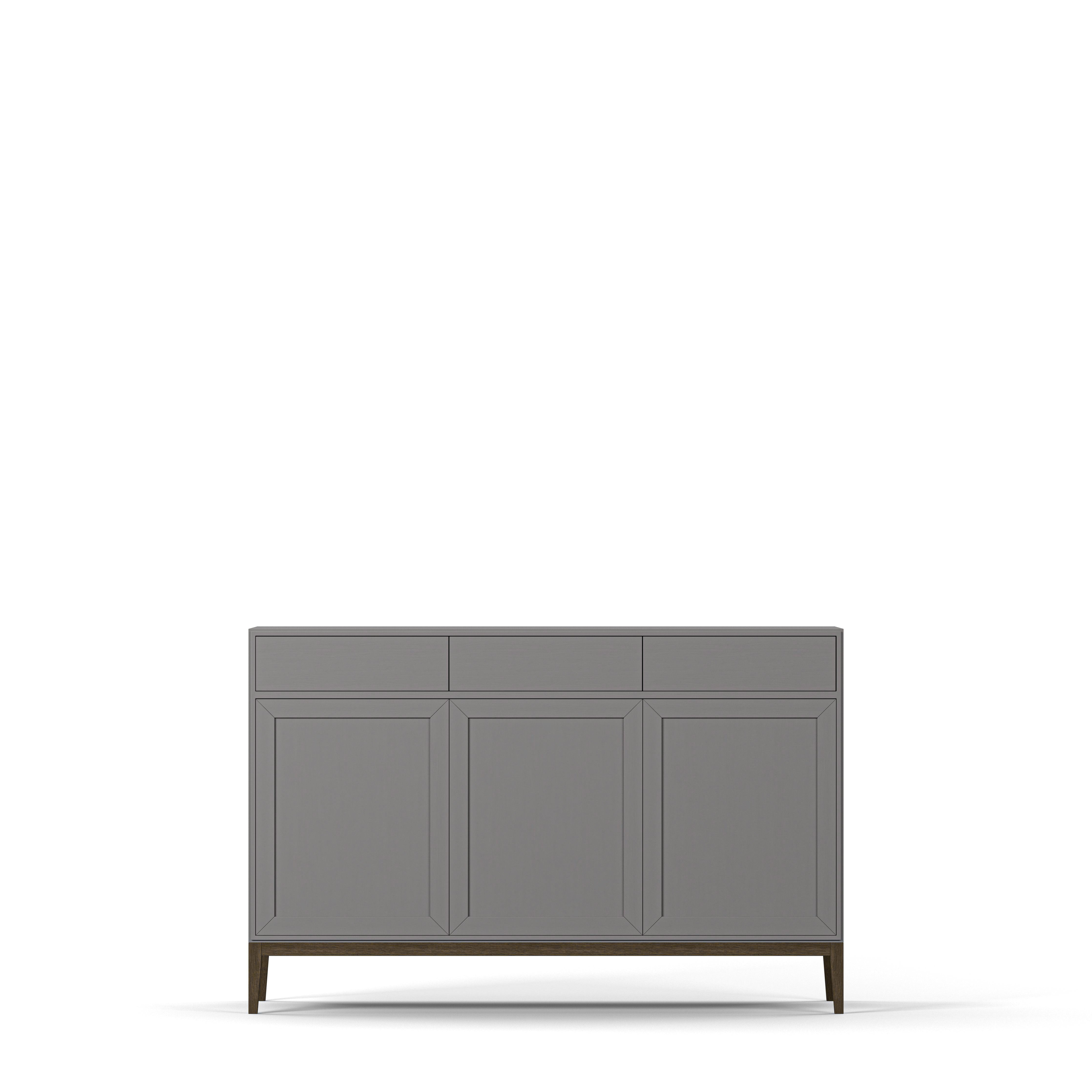 Englesson Skänkar Grey Brushed & Burned Walnut Edge 2.0 Skänk 3 Dörrar, High 712EGB-BW #Variant_Grey Brushed & Burned Walnut